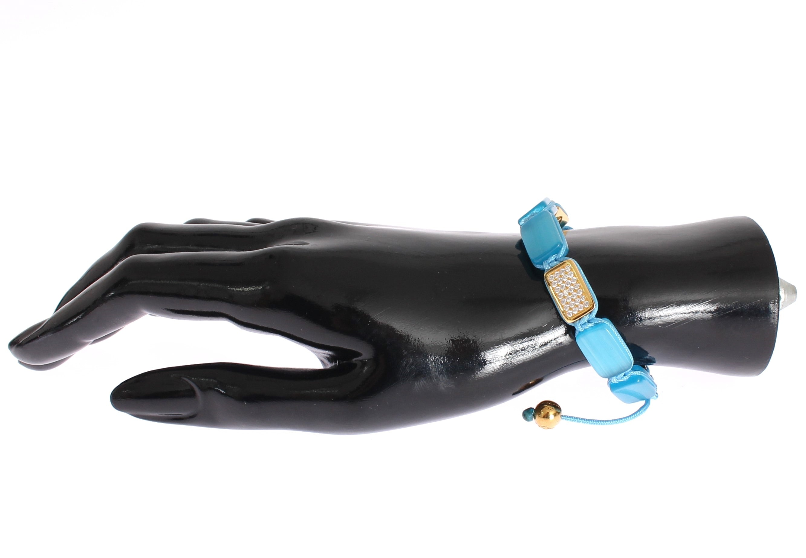 Elegant Blue Opal & Diamond-Studded Bracelet - ventzia