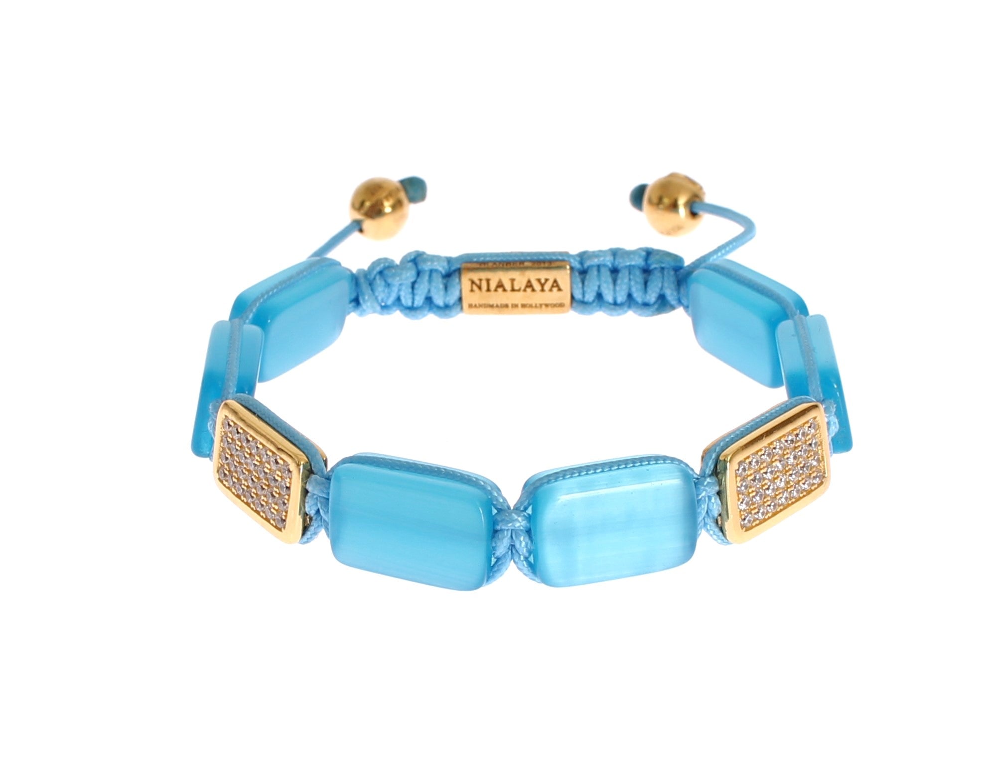 Elegant Blue Opal & Diamond-Studded Bracelet - ventzia