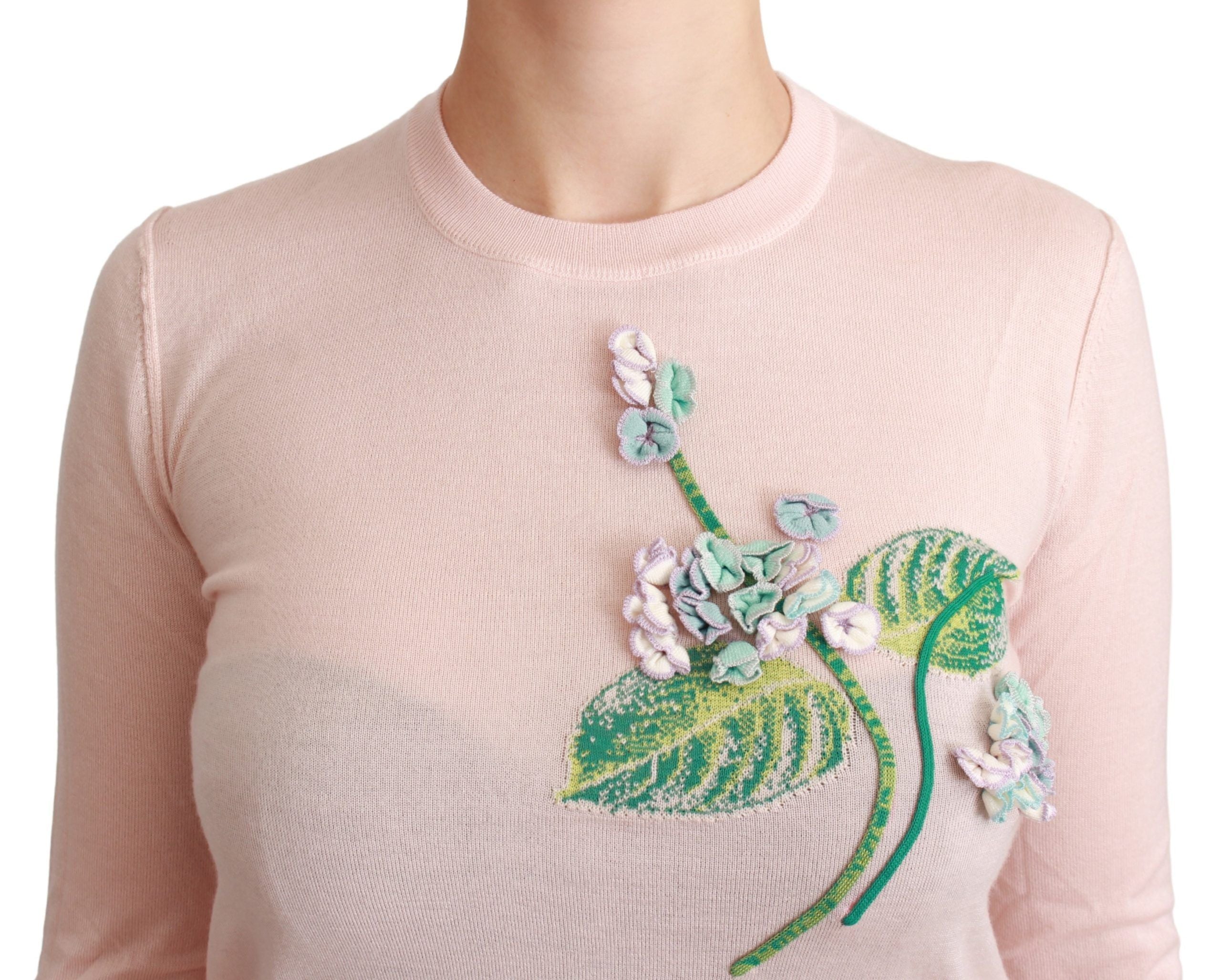 Silk Blend Floral Embroidered Sweater - ventzia