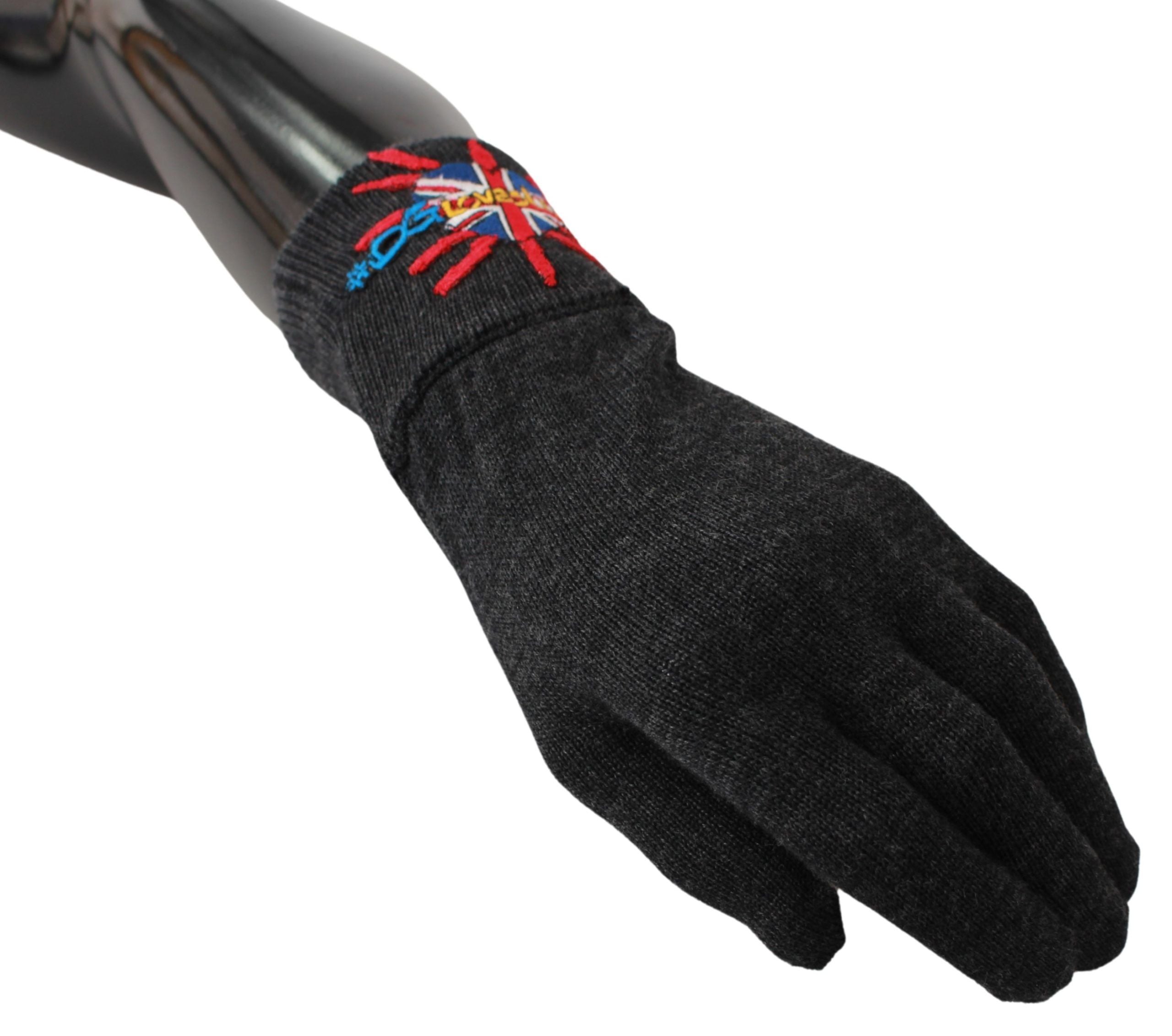 Gray Virgin Wool Unisex Gloves - ventzia