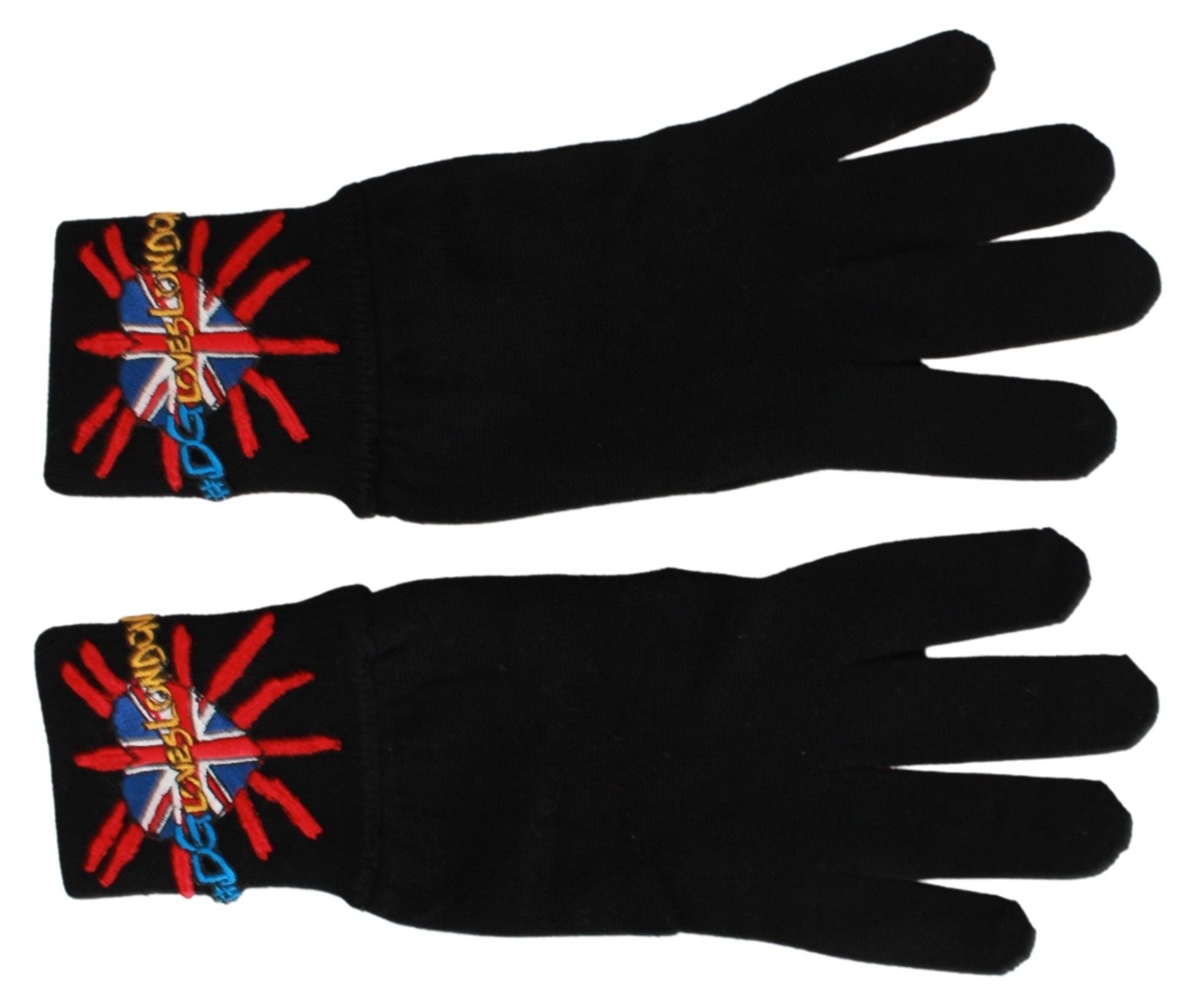 Elegant Black Virgin Wool Unisex Gloves - ventzia