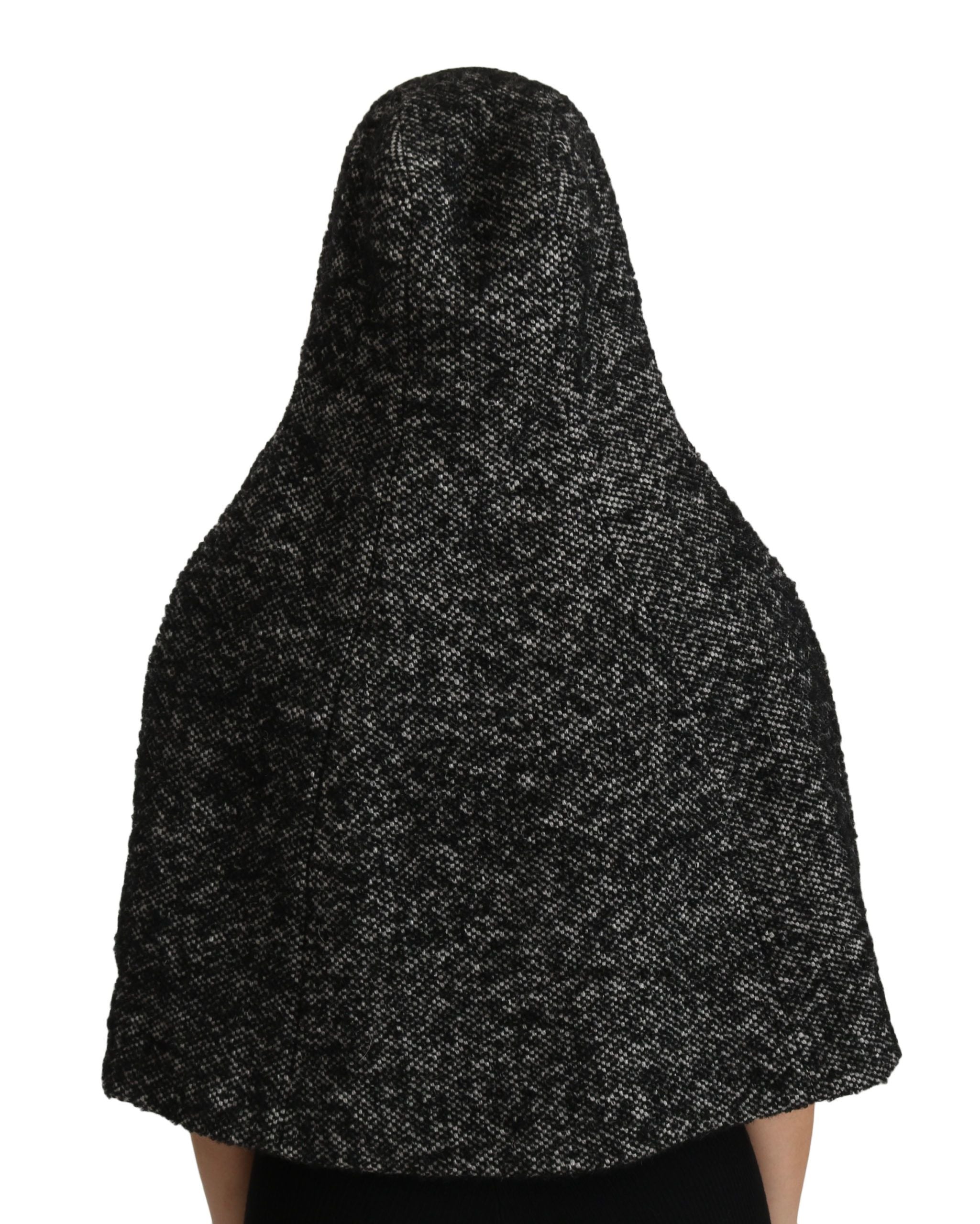 Elegant Gray Wool Hooded Scarf by Iconic Italian Label - ventzia