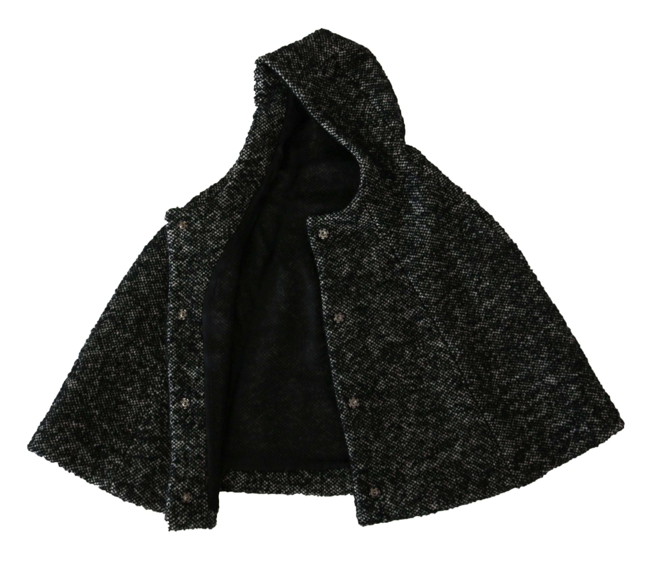 Elegant Gray Wool Hooded Scarf by Iconic Italian Label - ventzia