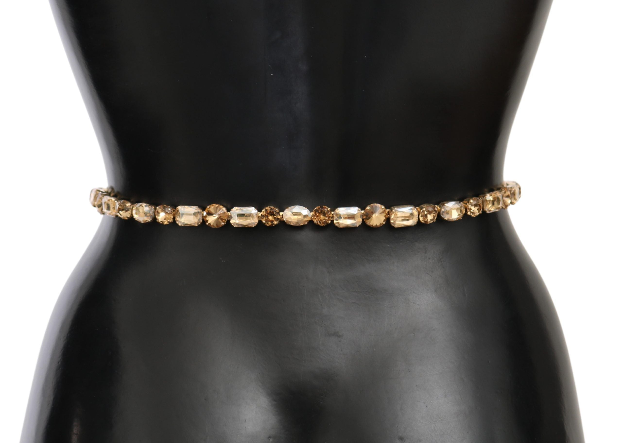 White Leather Crystals Waist Belt - ventzia