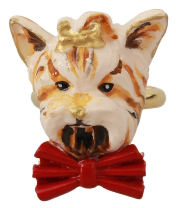 Chic Canine Gold-Tone Statement Ring - ventzia