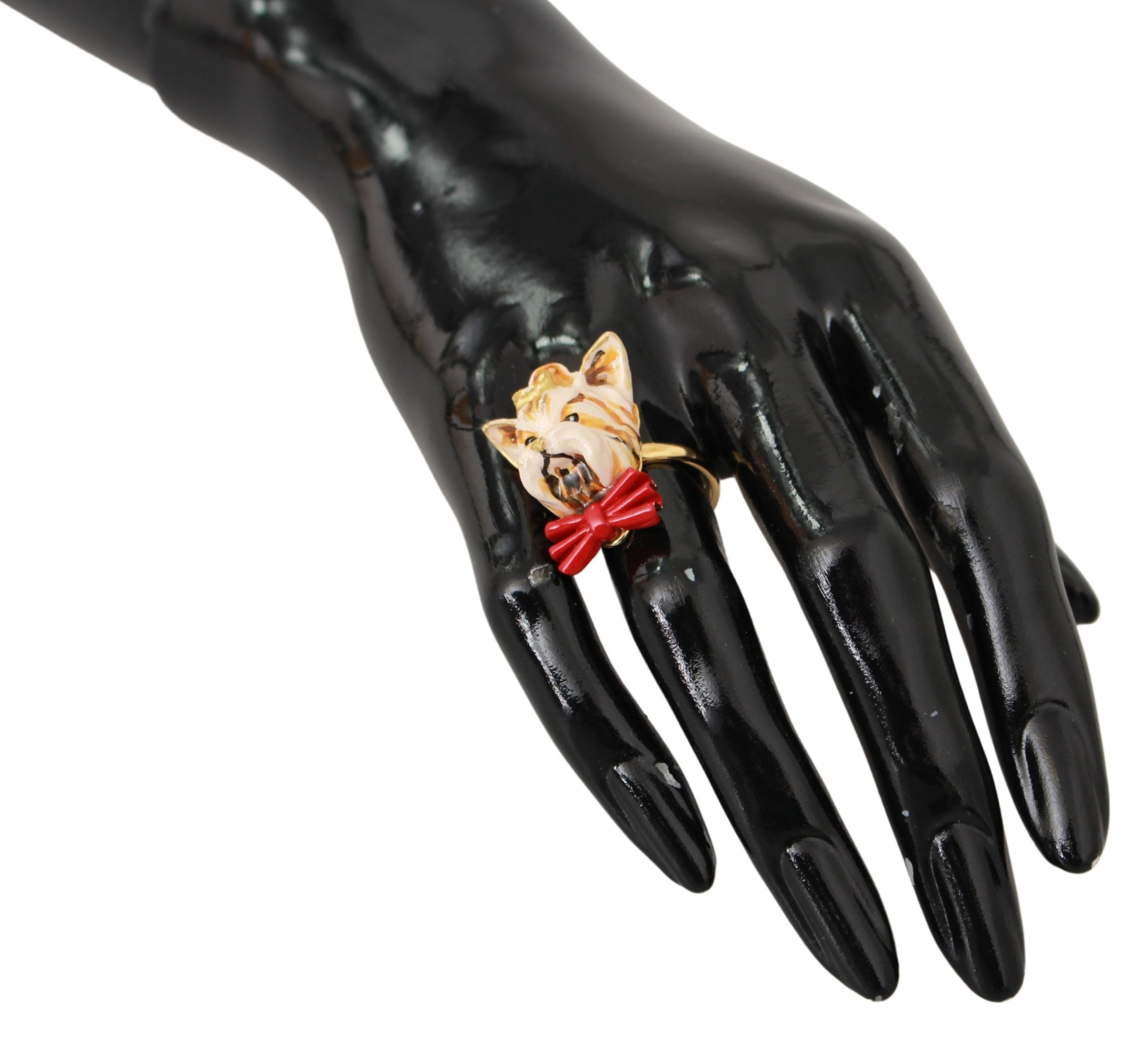 Chic Canine Gold-Tone Statement Ring - ventzia