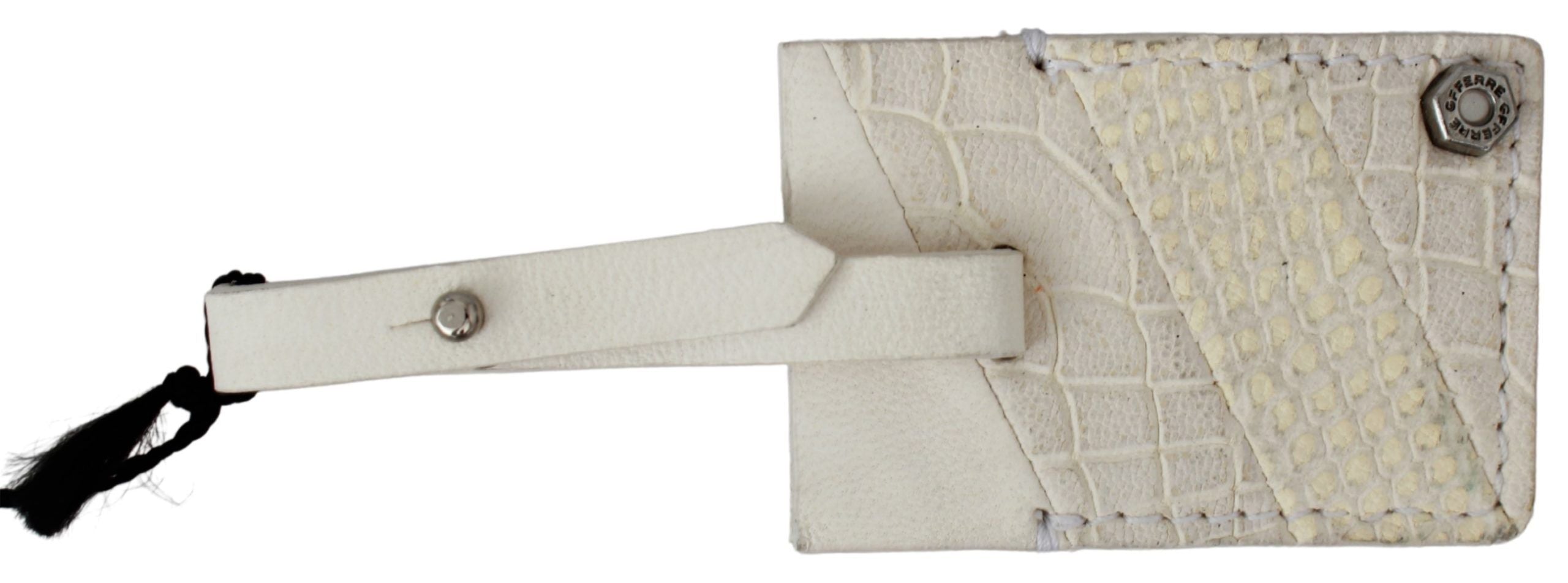 Elegant Beige Leather Keychain - ventzia