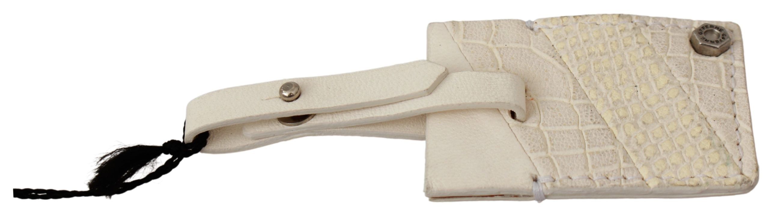 Elegant Beige Leather Keychain - ventzia