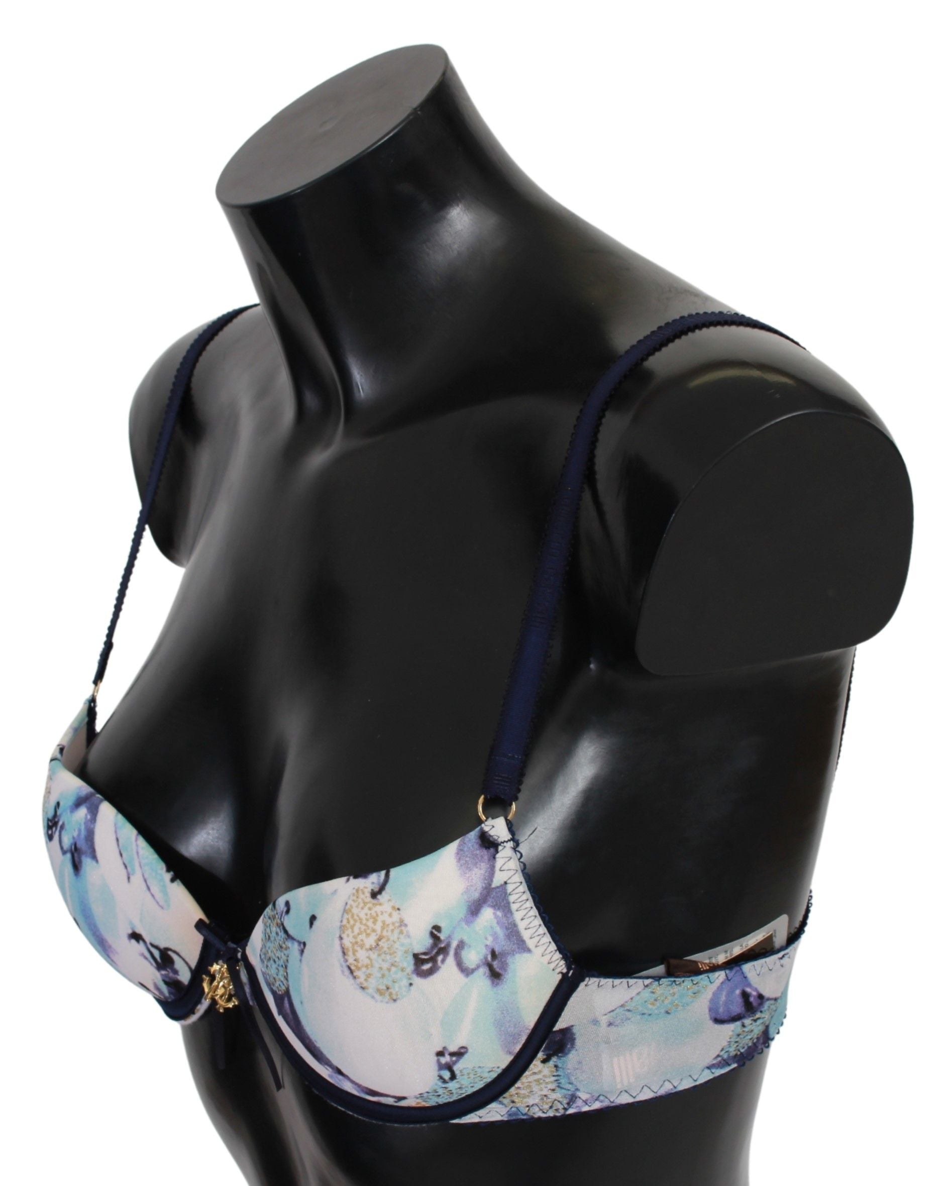 Elegant Push-Up Bra in Blue Print - ventzia