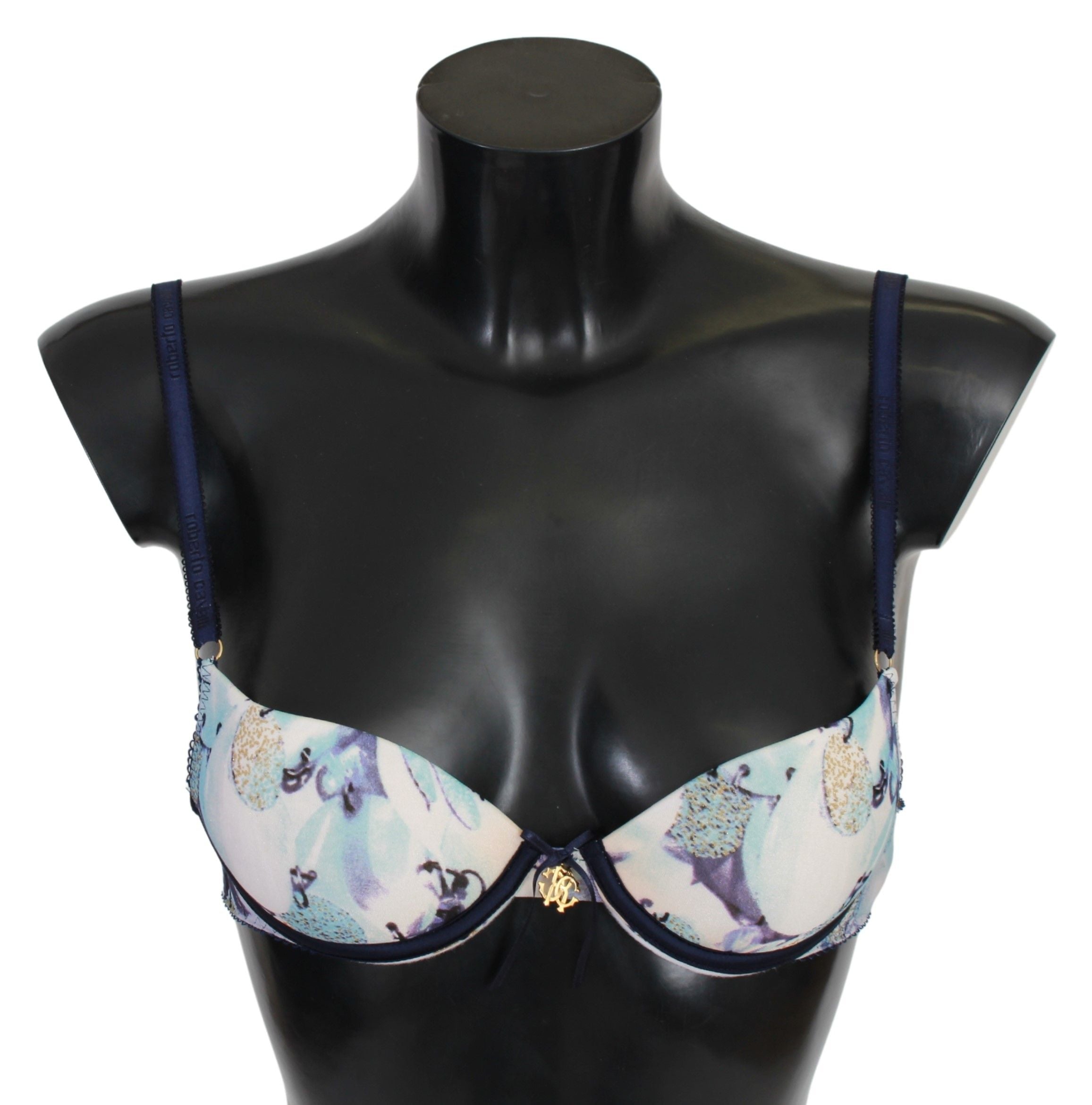 Elegant Push-Up Bra in Blue Print - ventzia