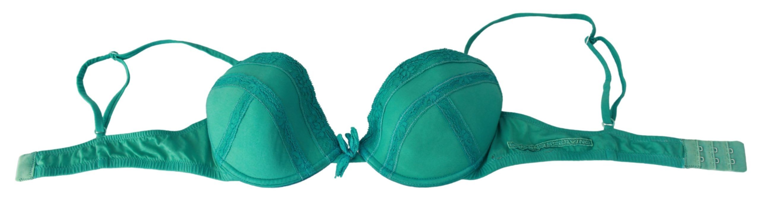 Luxurious Green Cotton Push Up Bra - ventzia