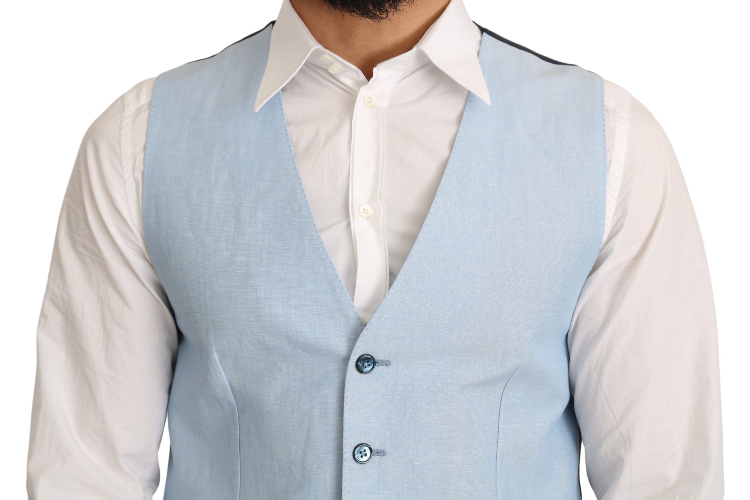 Elegant Azure Men's Formal Vest - ventzia