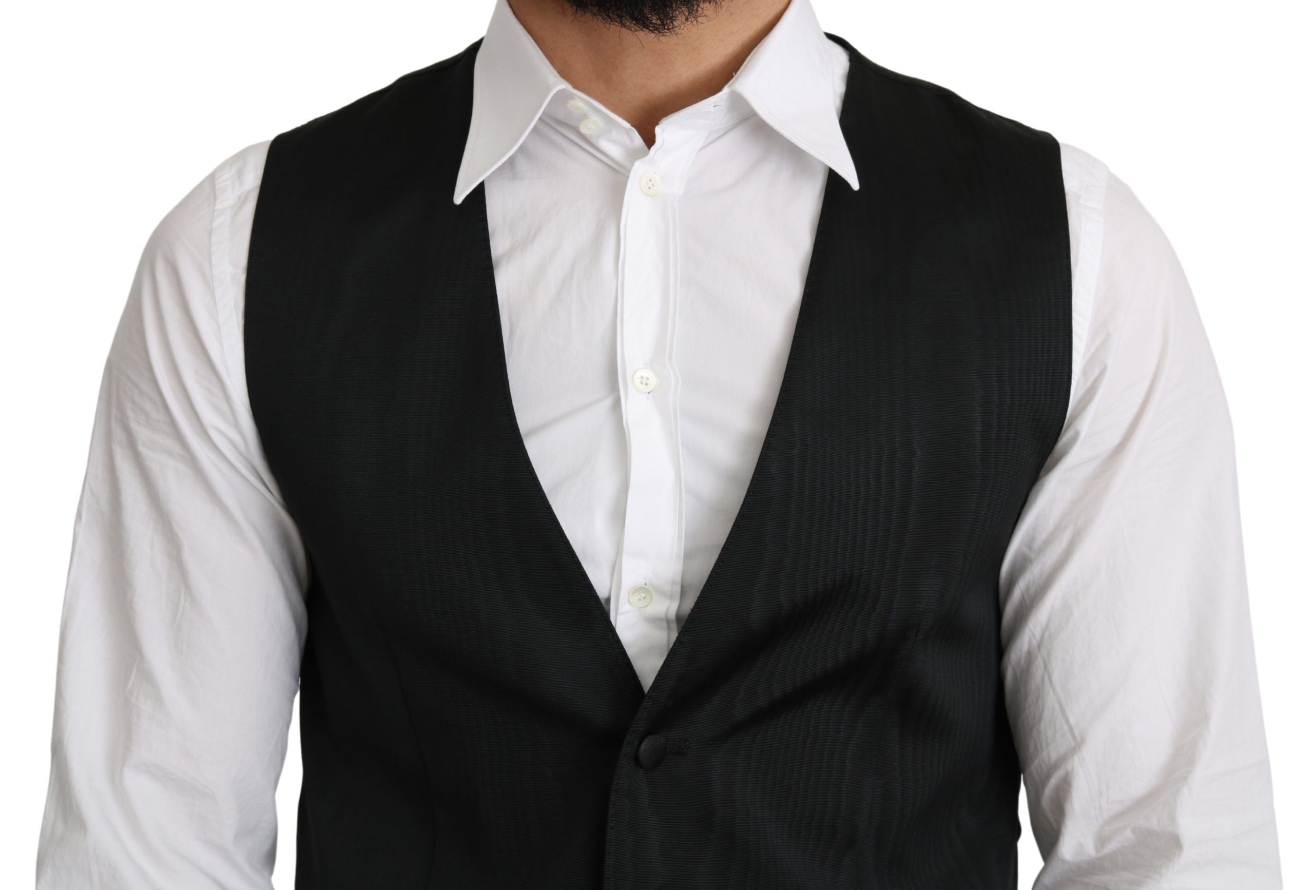 Elegant Silk Formal Gray Vest - ventzia