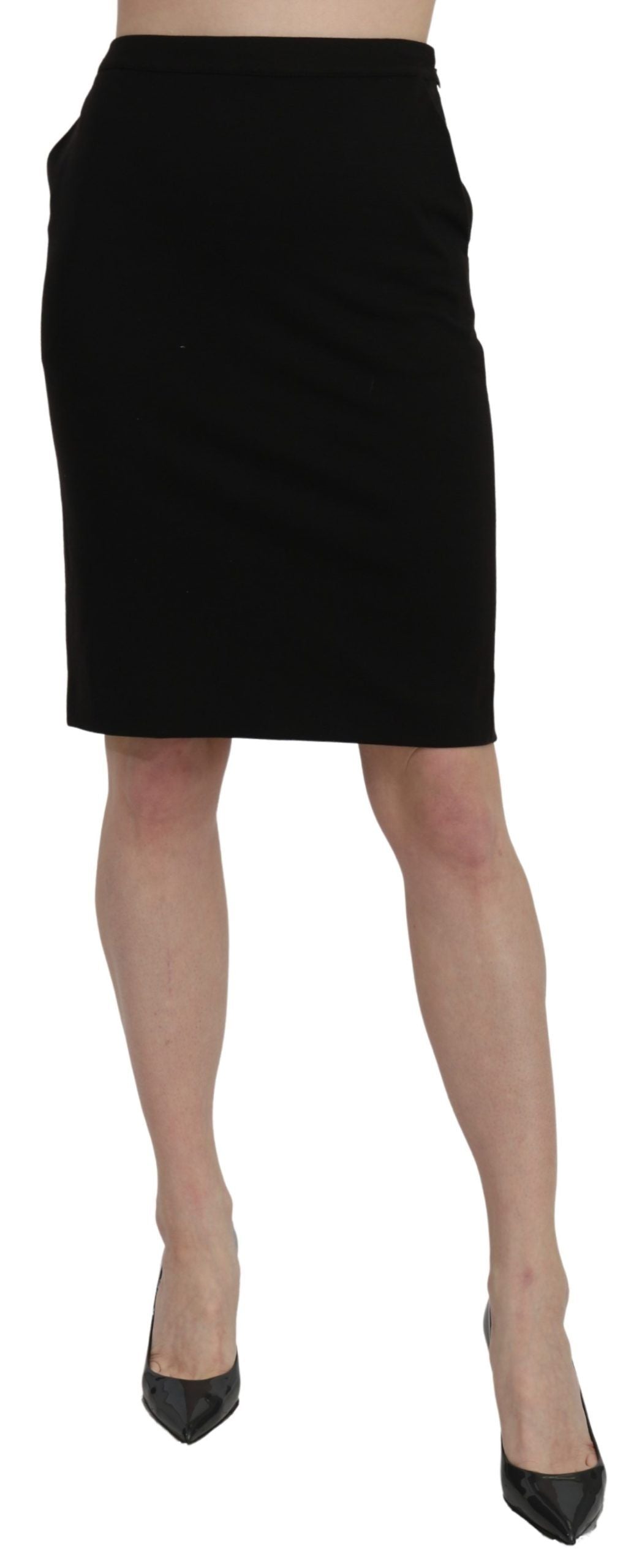 Chic High Waist Black Linen Skirt - ventzia