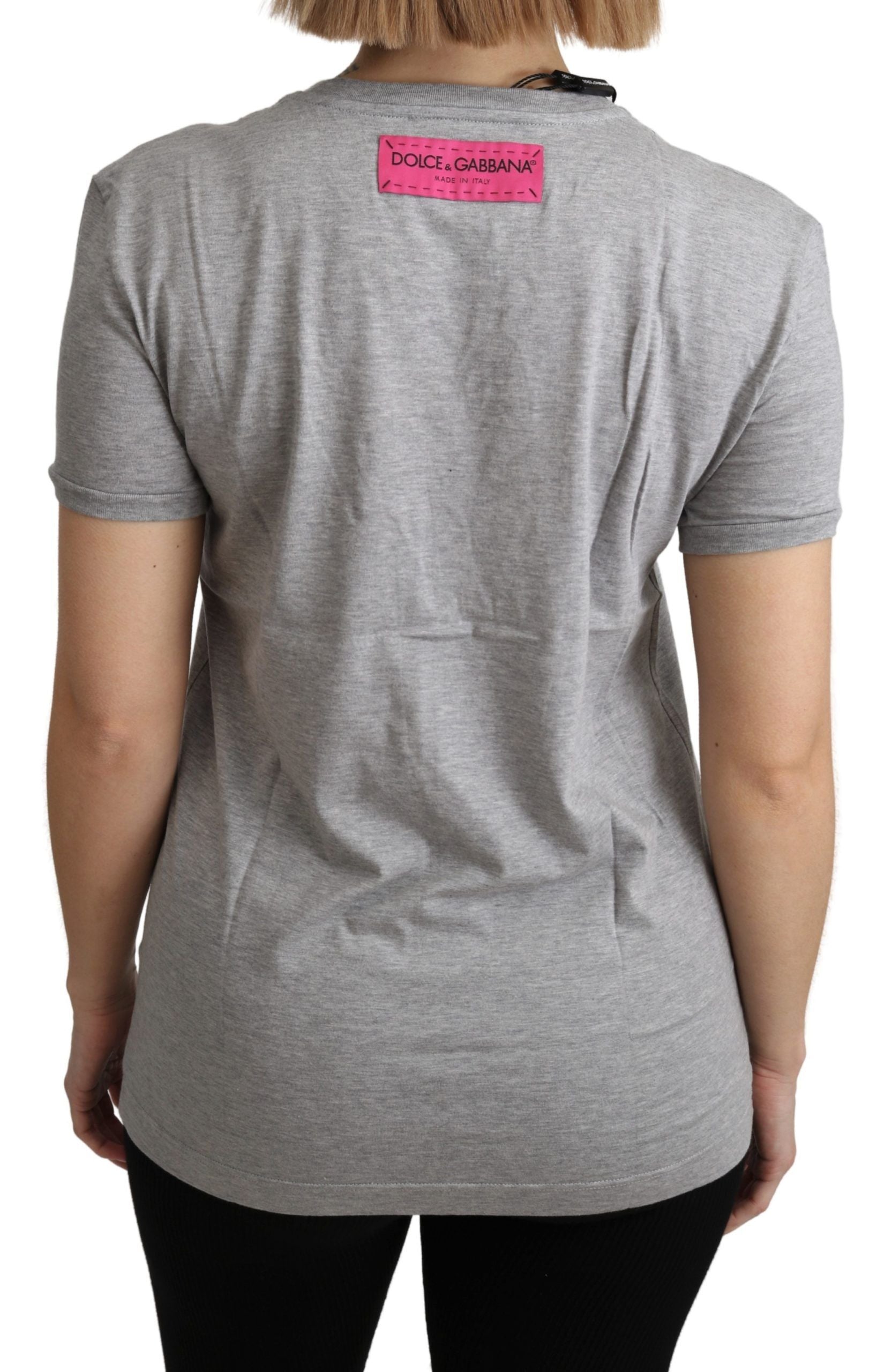 Sequined Motive Cotton Tee - ventzia