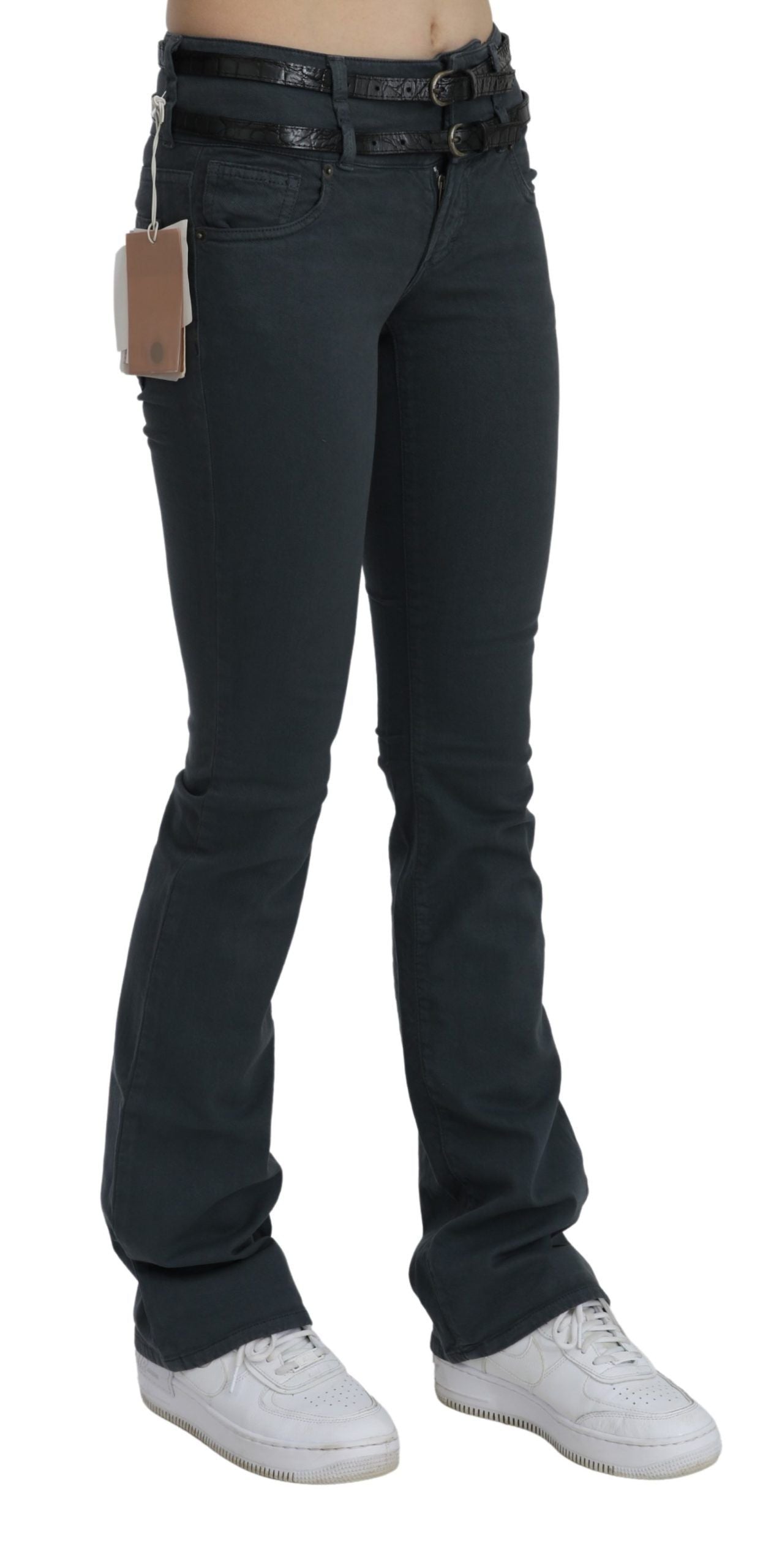 Chic Mid Waist Slim Flared Denim - ventzia