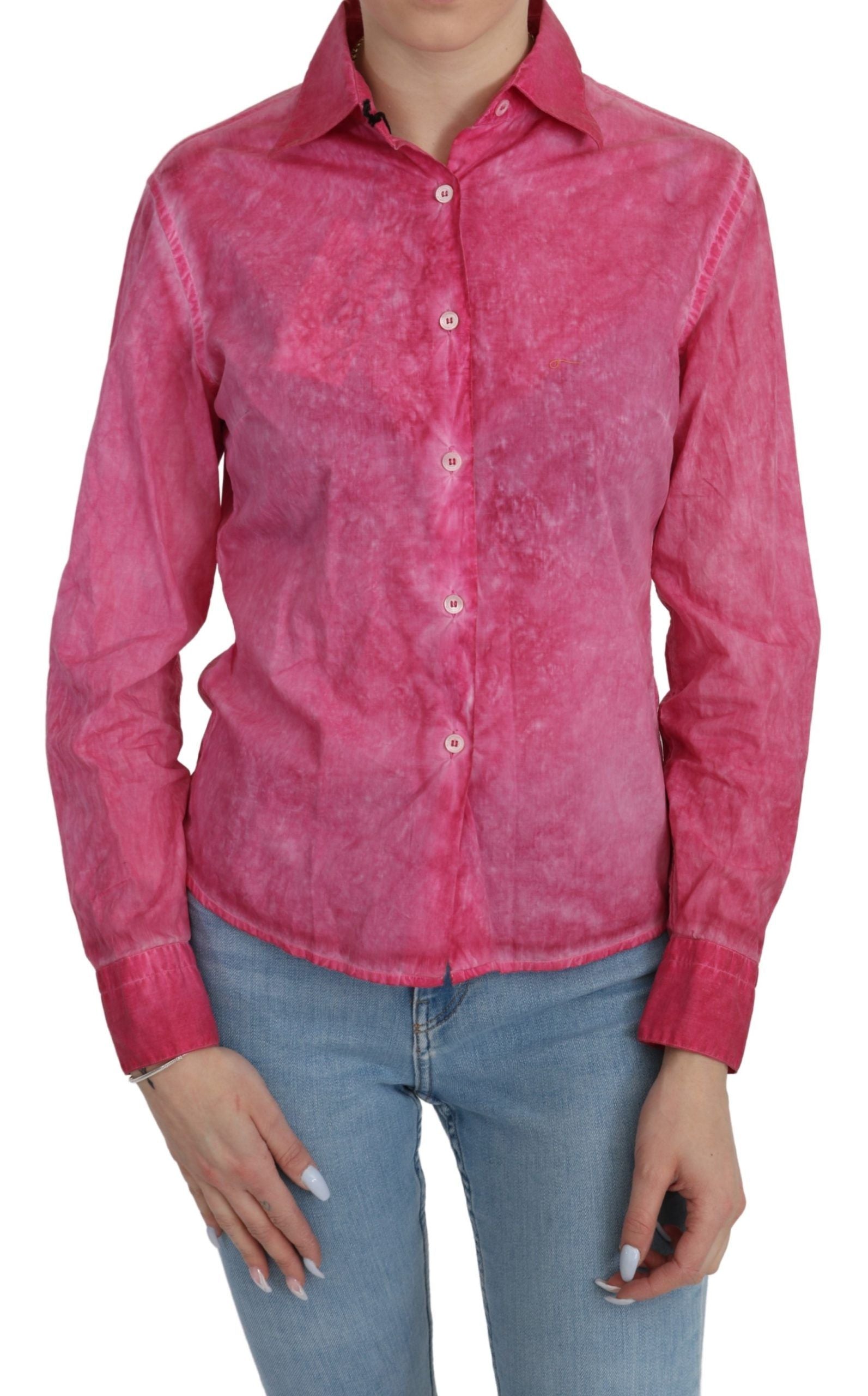 Chic Pink Cotton Polo Blouse by Ermanno Scervino - ventzia