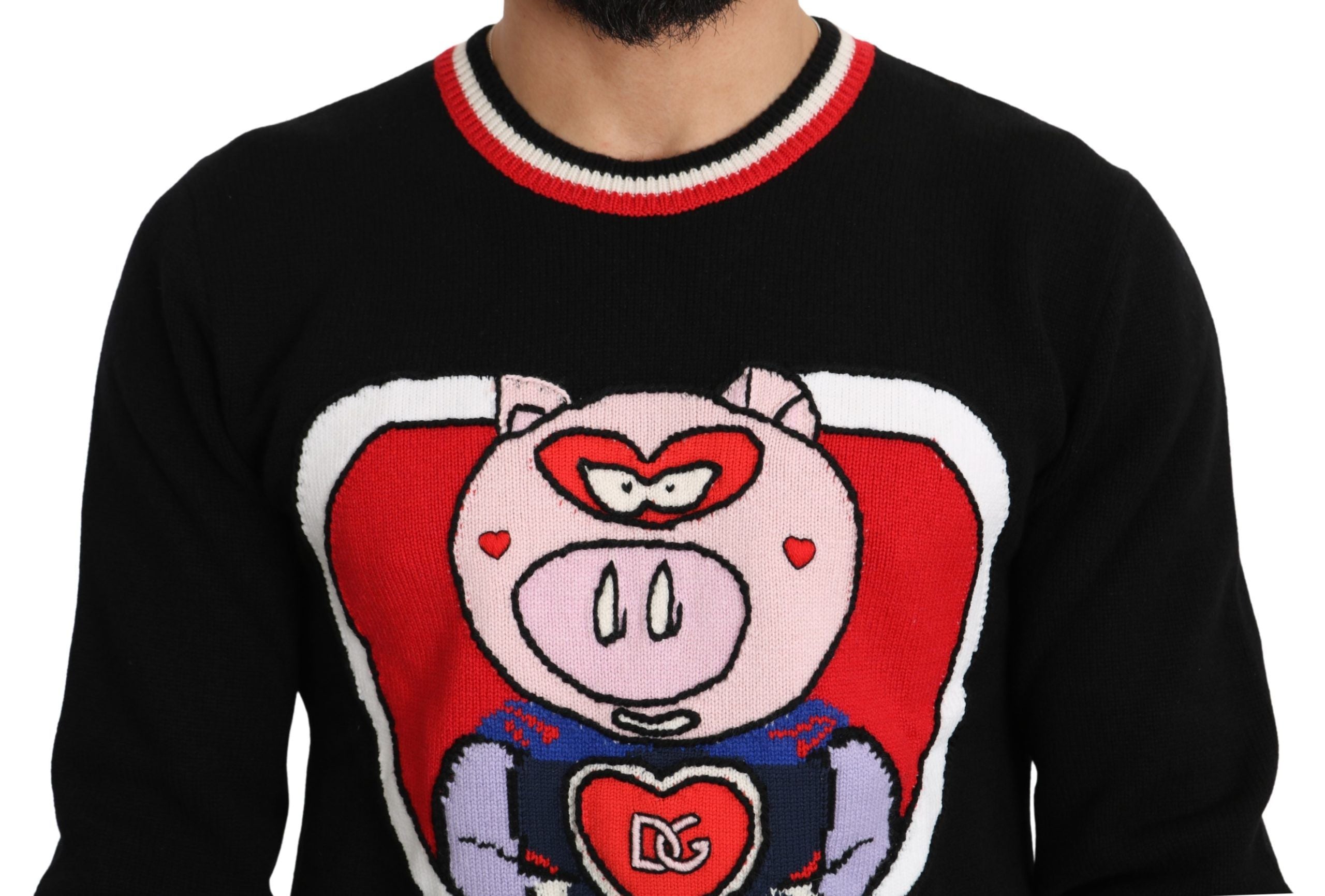 Elegant Black Cashmere Crew Neck Sweater - ventzia