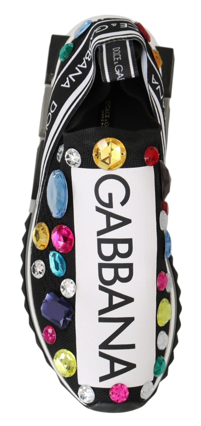 Black Crystal-Embellished Low Top Sneakers - ventzia