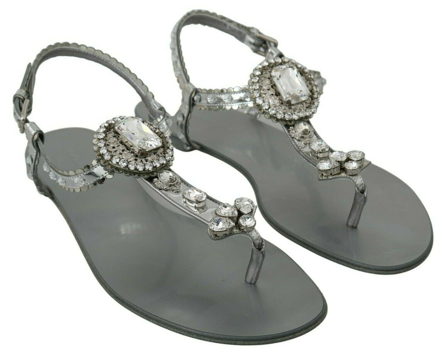 Elegant Silver Flats with Crystal Embellishments - ventzia