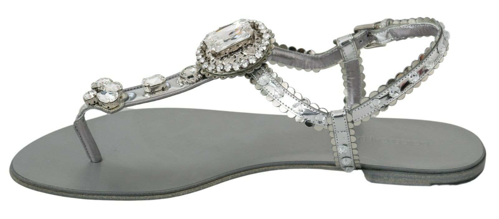 Elegant Silver Flats with Crystal Embellishments - ventzia