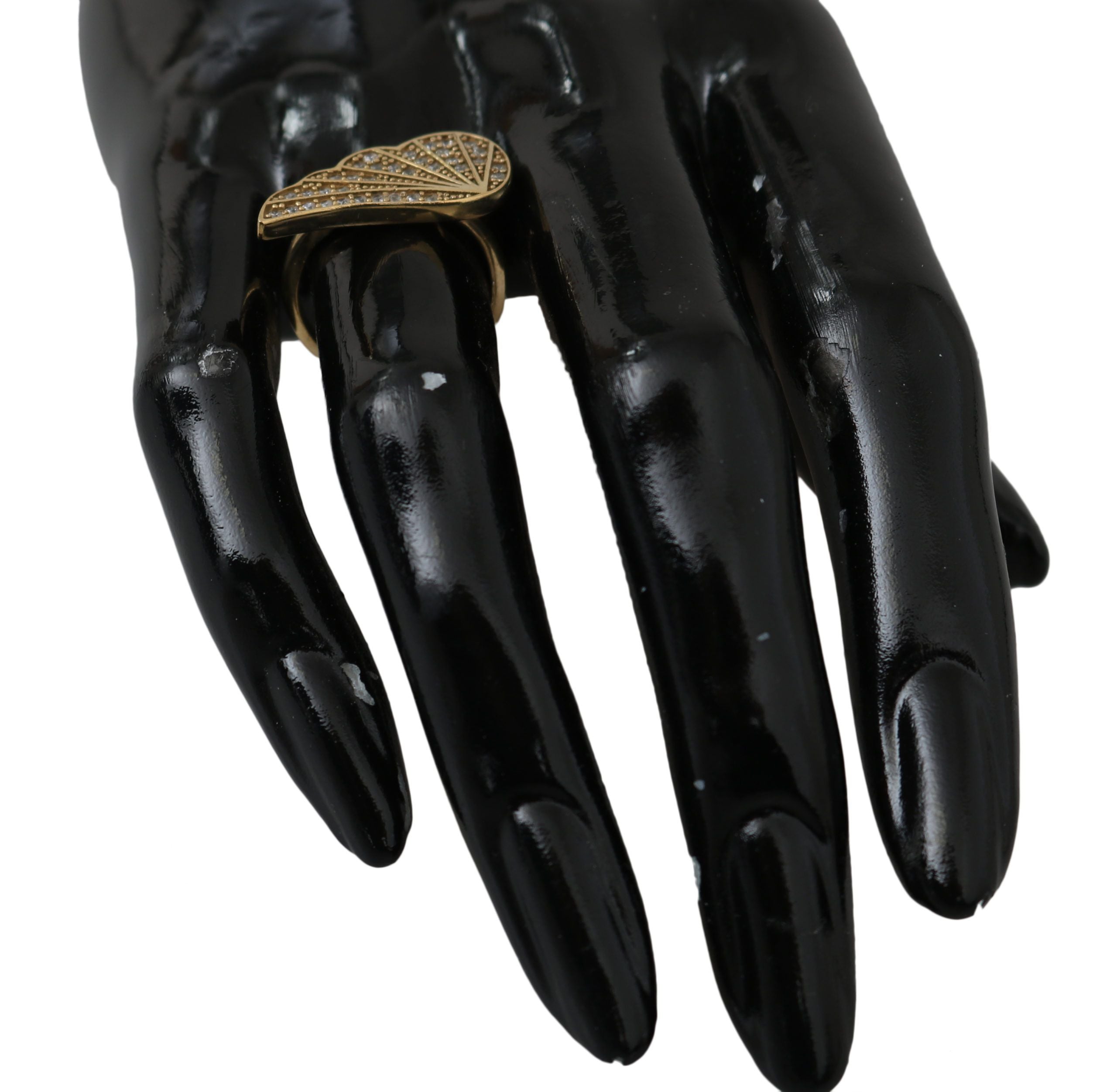 Elegant Gold-Crystal Embellished Ring - ventzia