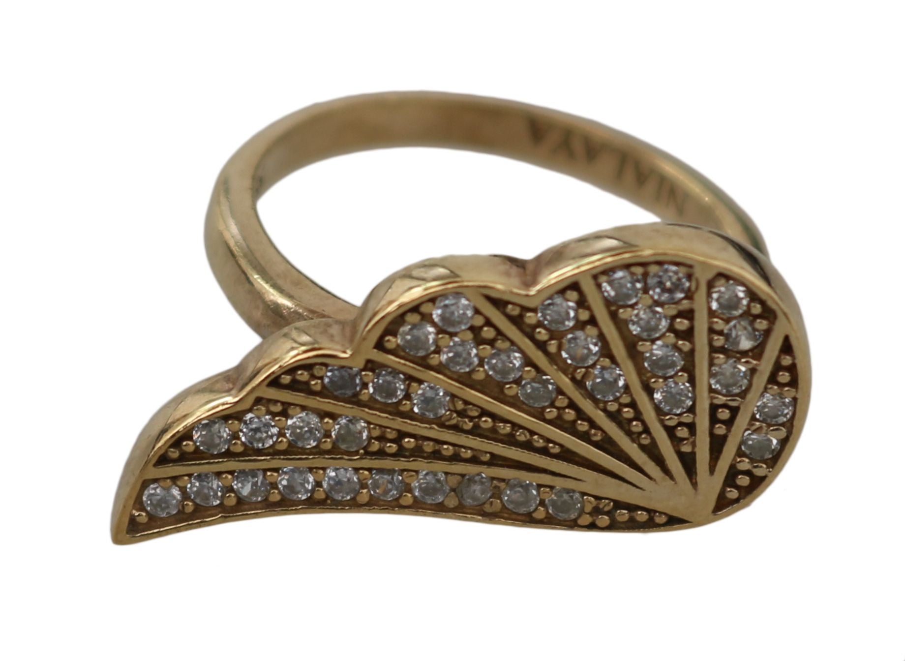 Elegant Gold-Crystal Embellished Ring - ventzia