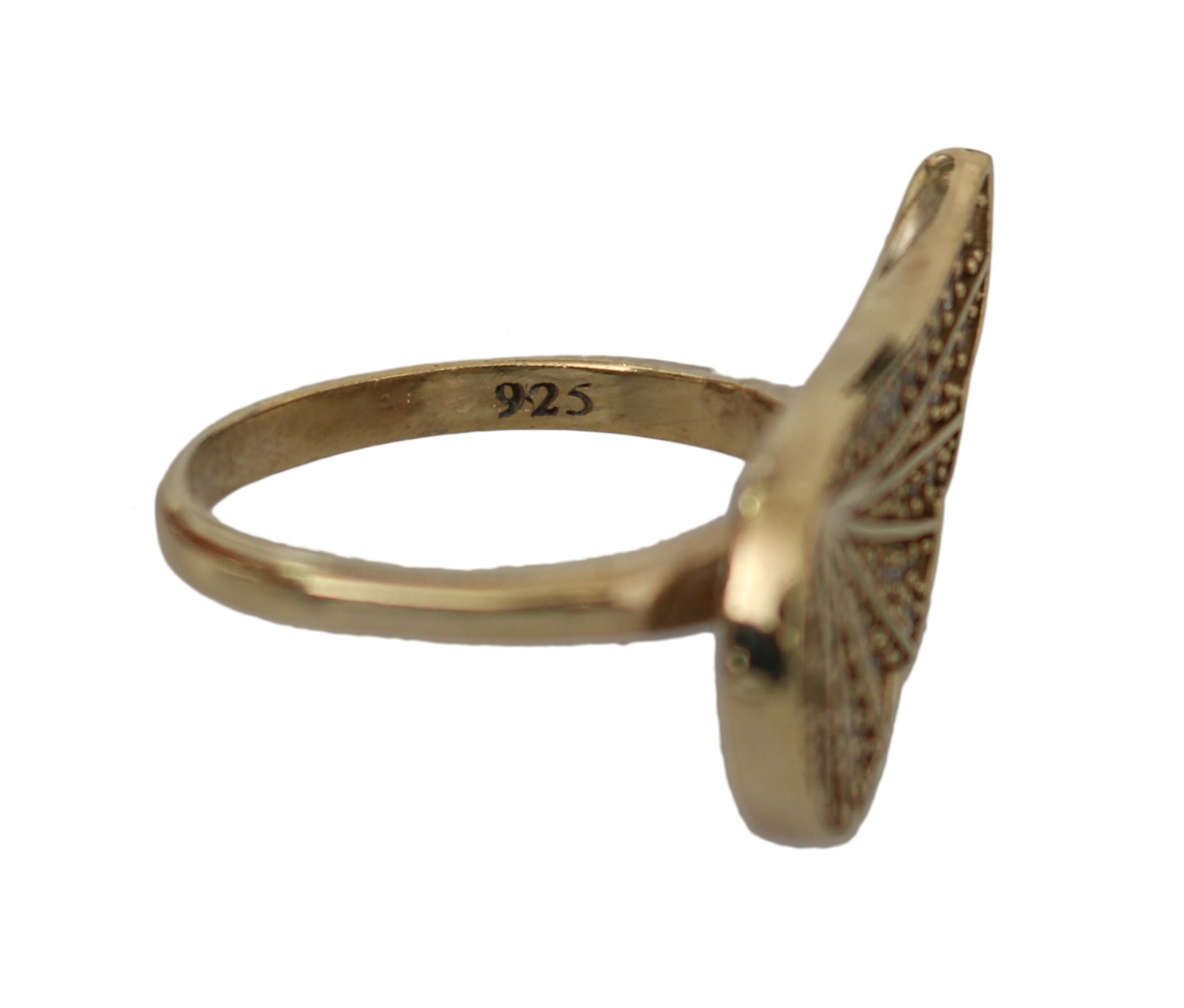 Elegant Gold-Crystal Embellished Ring - ventzia