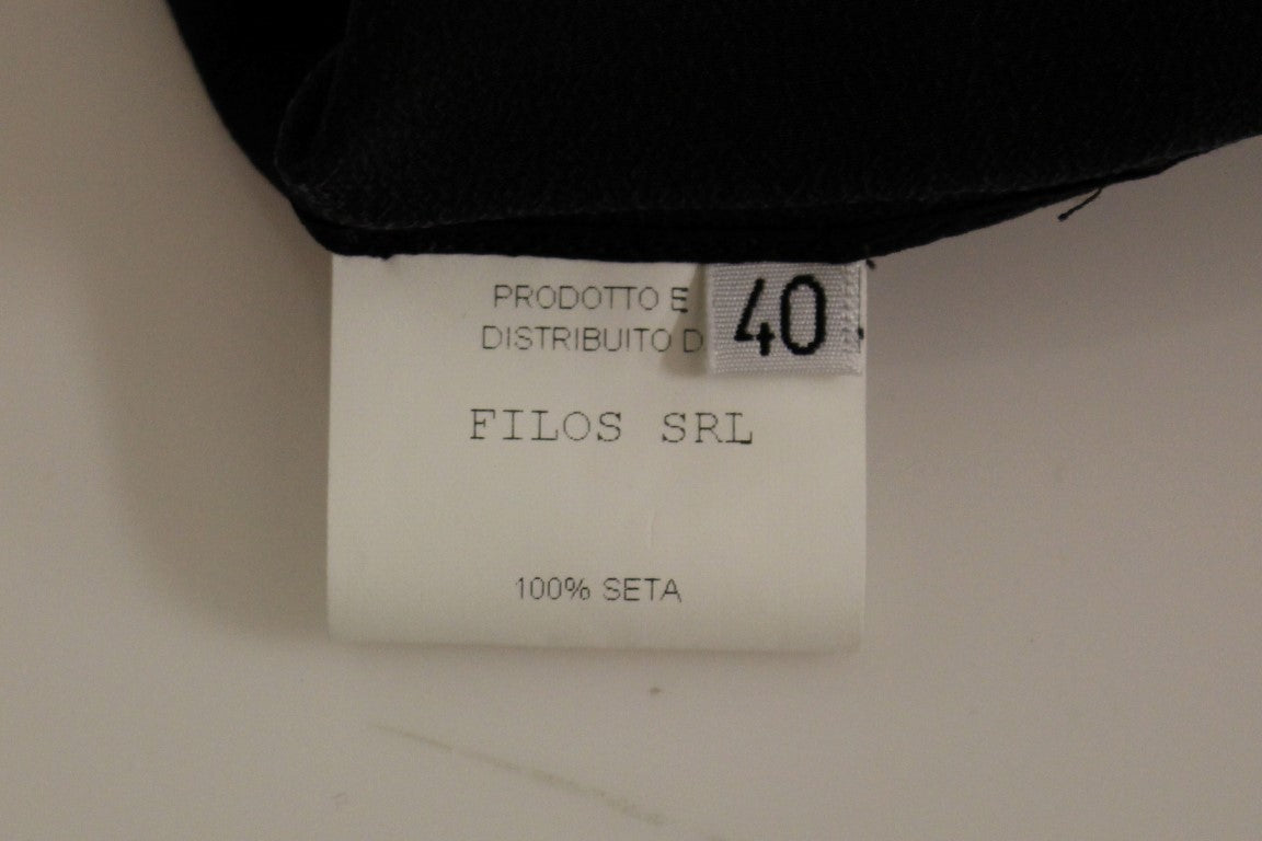 Black Bronze Silk Sleeveless Above Sheath Dress - ventzia