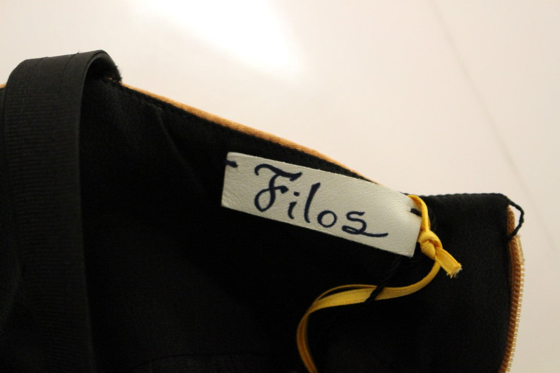 Black Bronze Silk Sleeveless Above Sheath Dress - ventzia