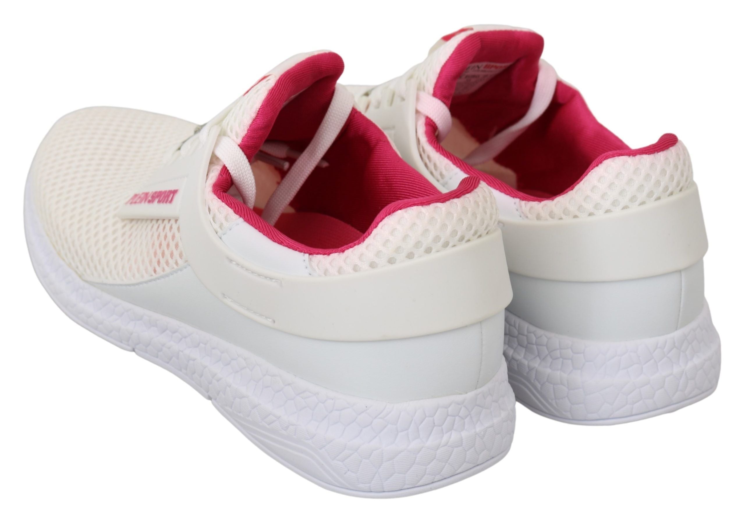 Chic White Becky Sneakers with Pink Accents - ventzia