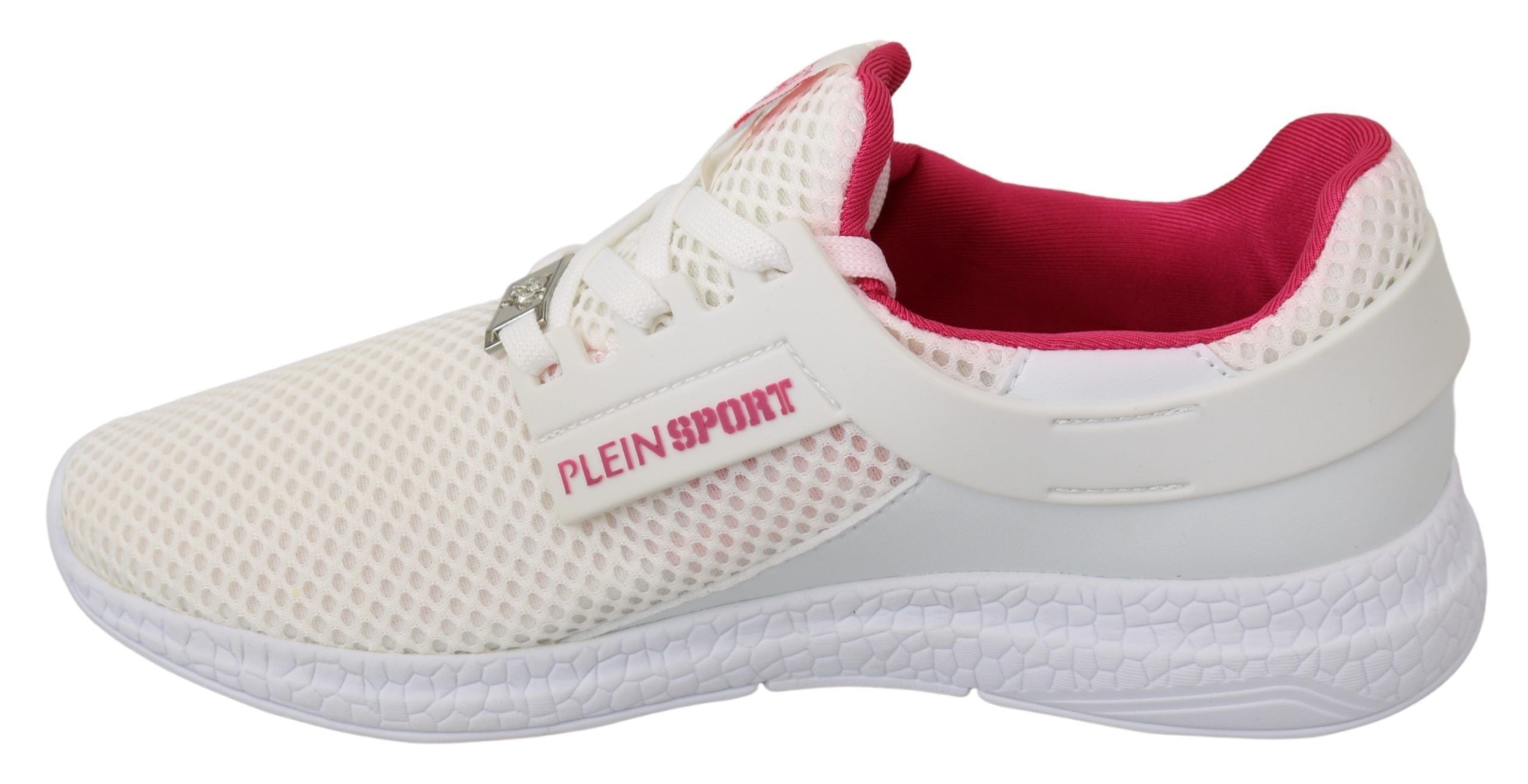 Chic White Becky Sneakers with Pink Accents - ventzia