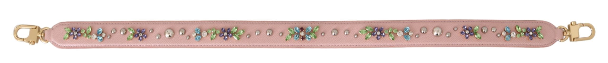 Stunning Pink Crystal Studded Leather Strap - ventzia