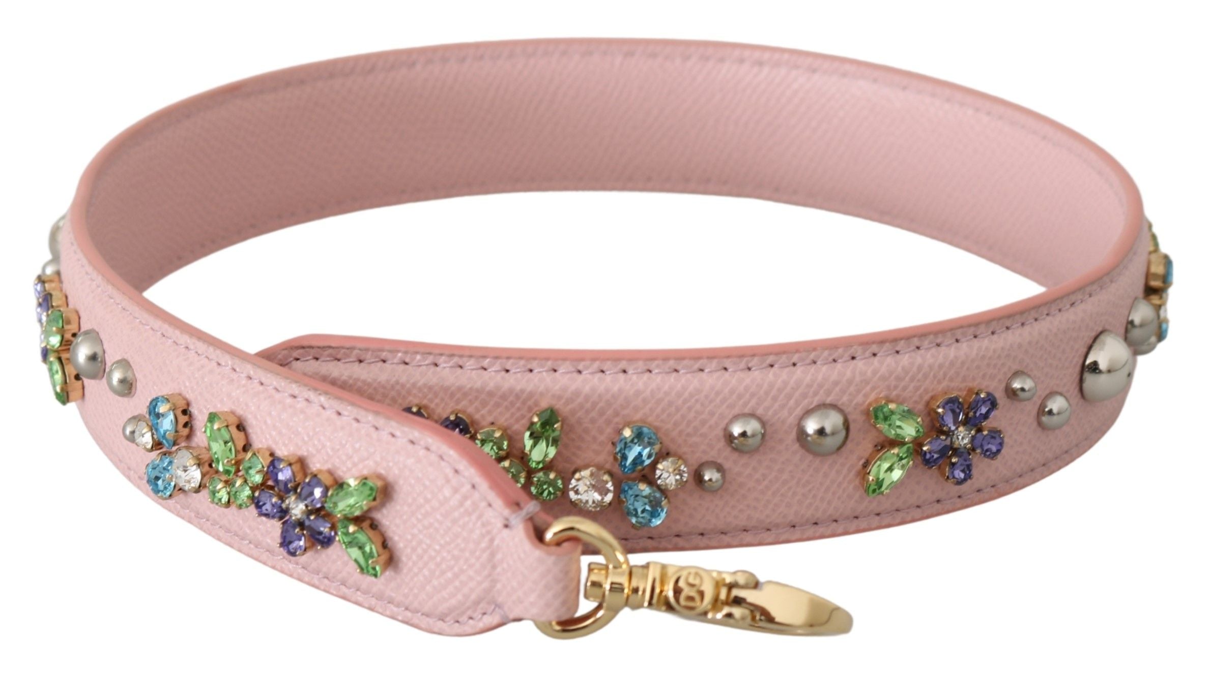 Stunning Pink Crystal Studded Leather Strap - ventzia