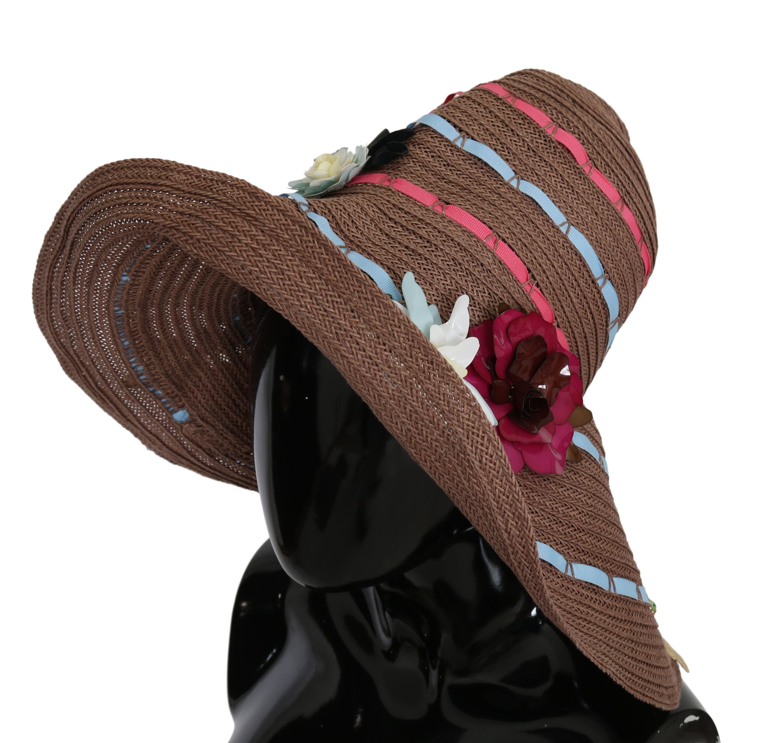 Elegant Floppy Straw Hat with Floral Accents - ventzia