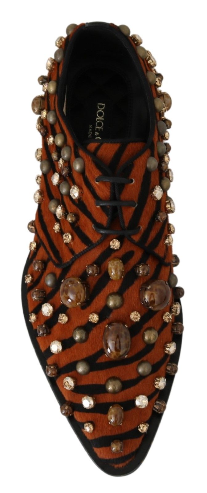 Tiger Pattern Crystal Embellished Flats - ventzia