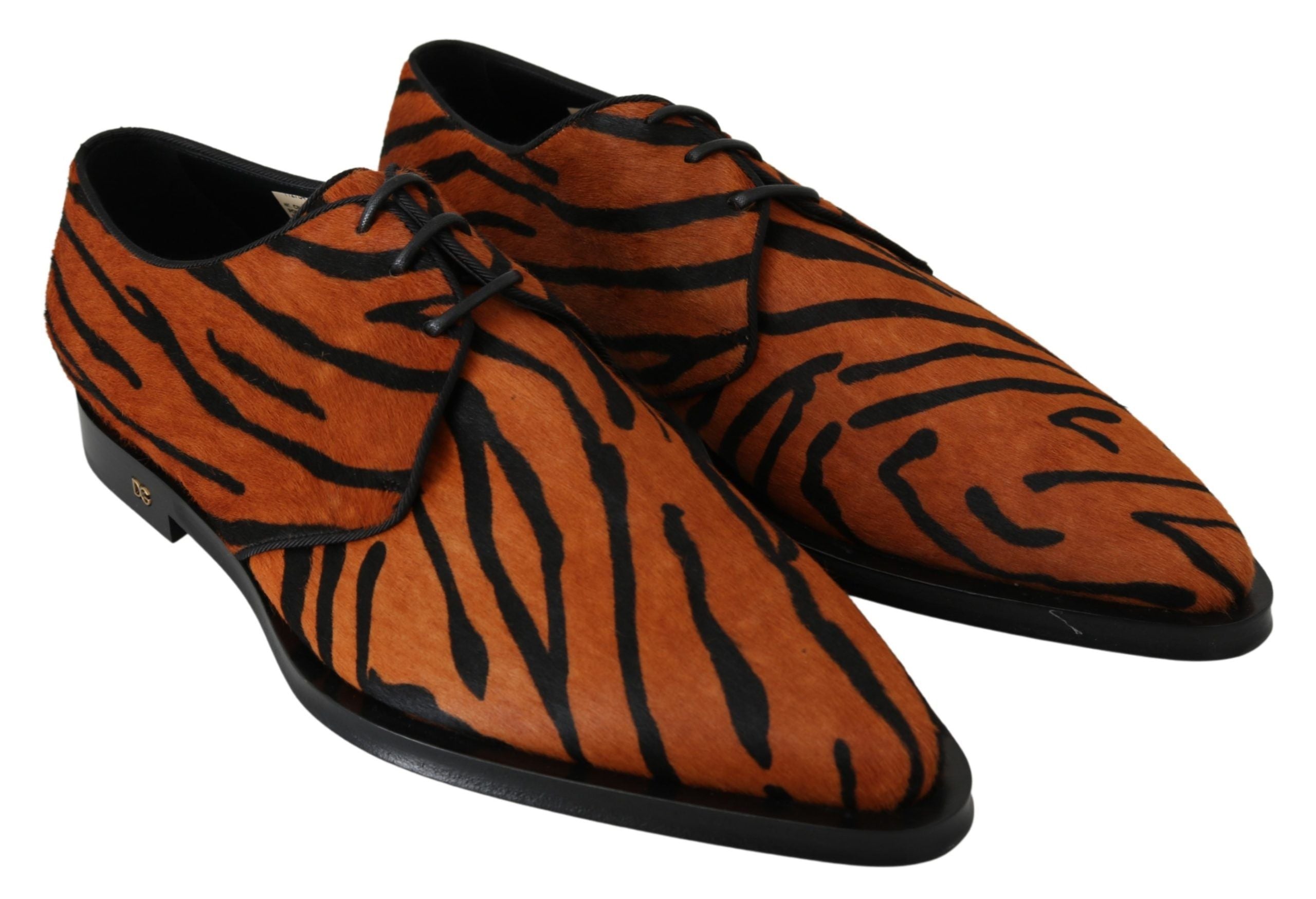 Tiger Pattern Dress Shoes with Pony Hair - ventzia