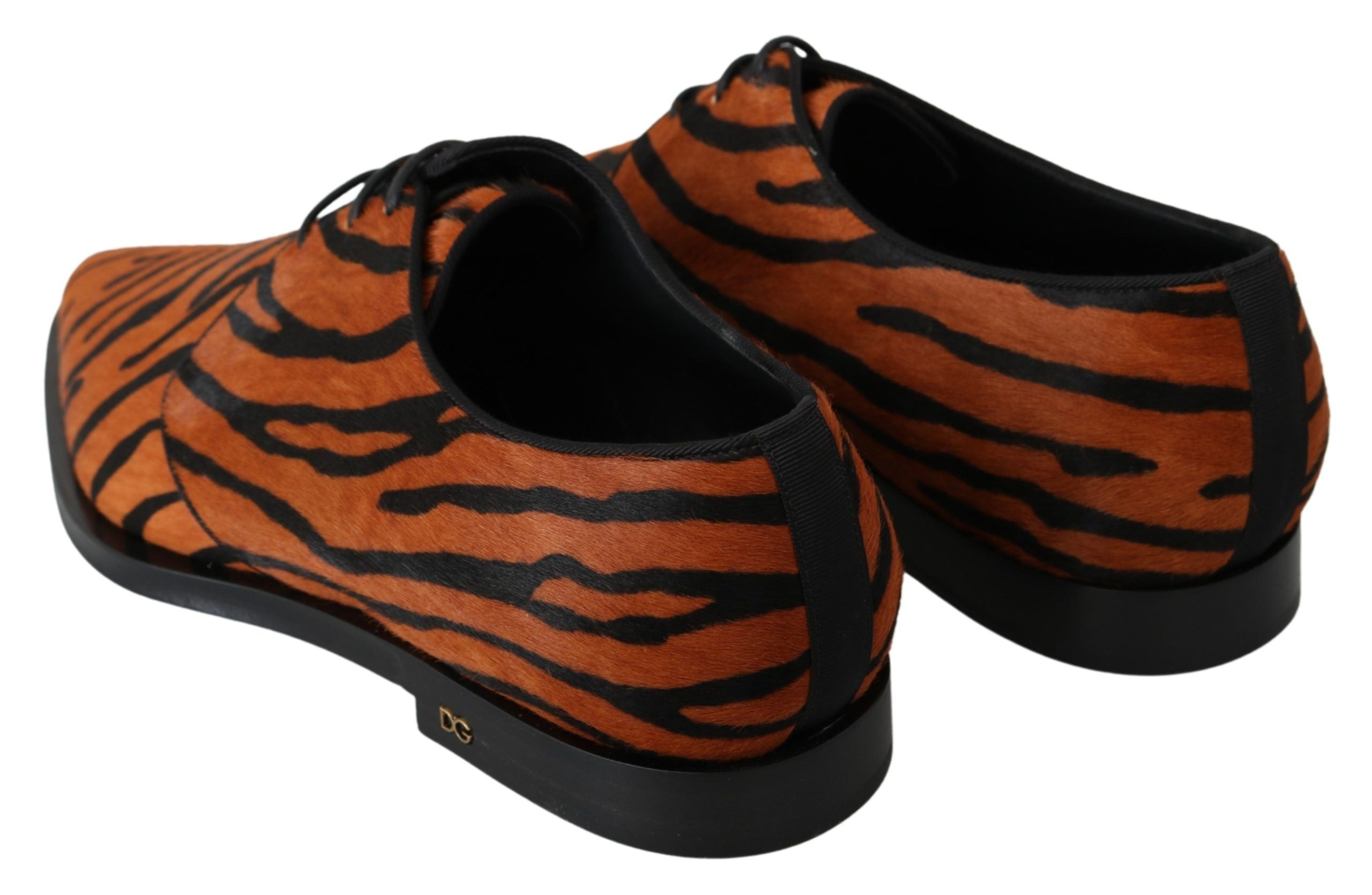 Tiger Pattern Dress Shoes with Pony Hair - ventzia