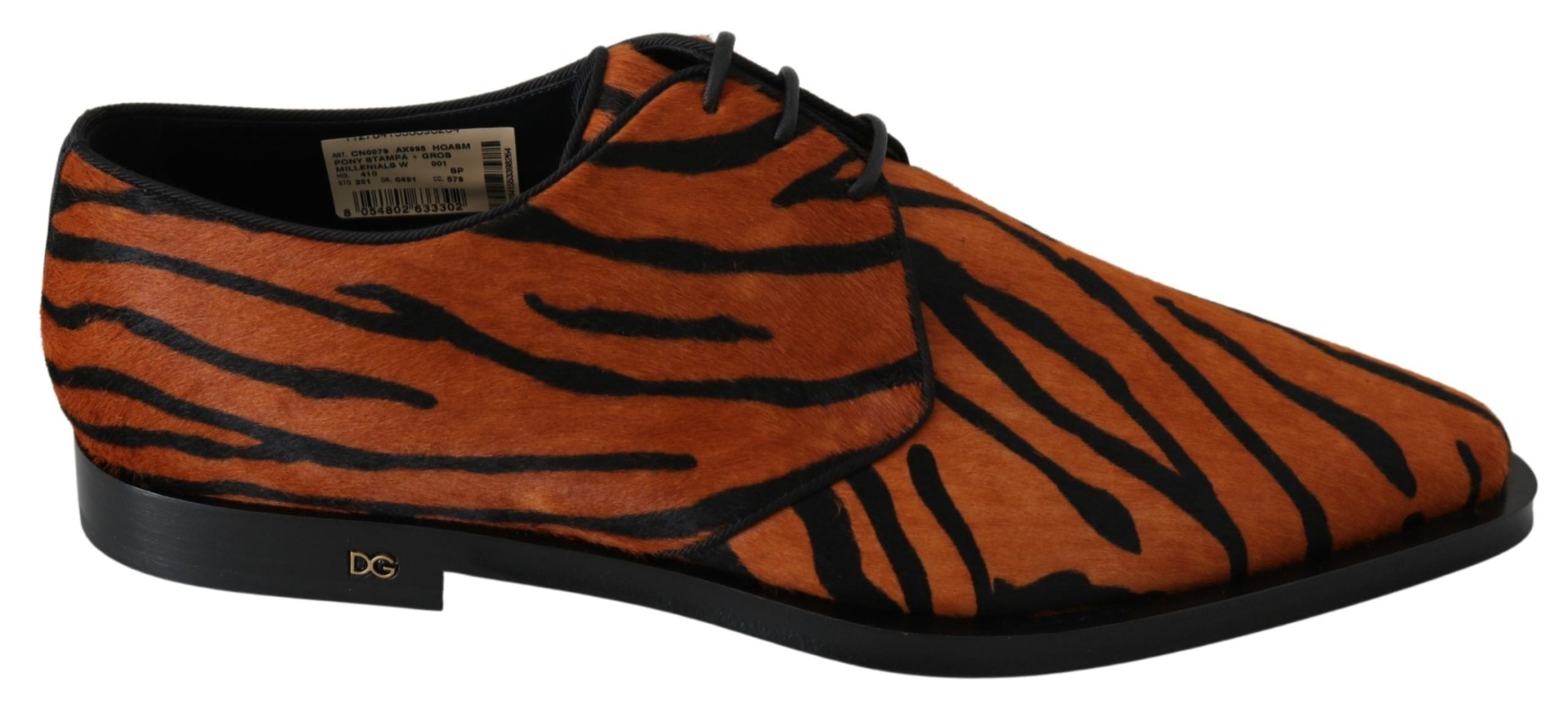 Tiger Pattern Dress Shoes with Pony Hair - ventzia
