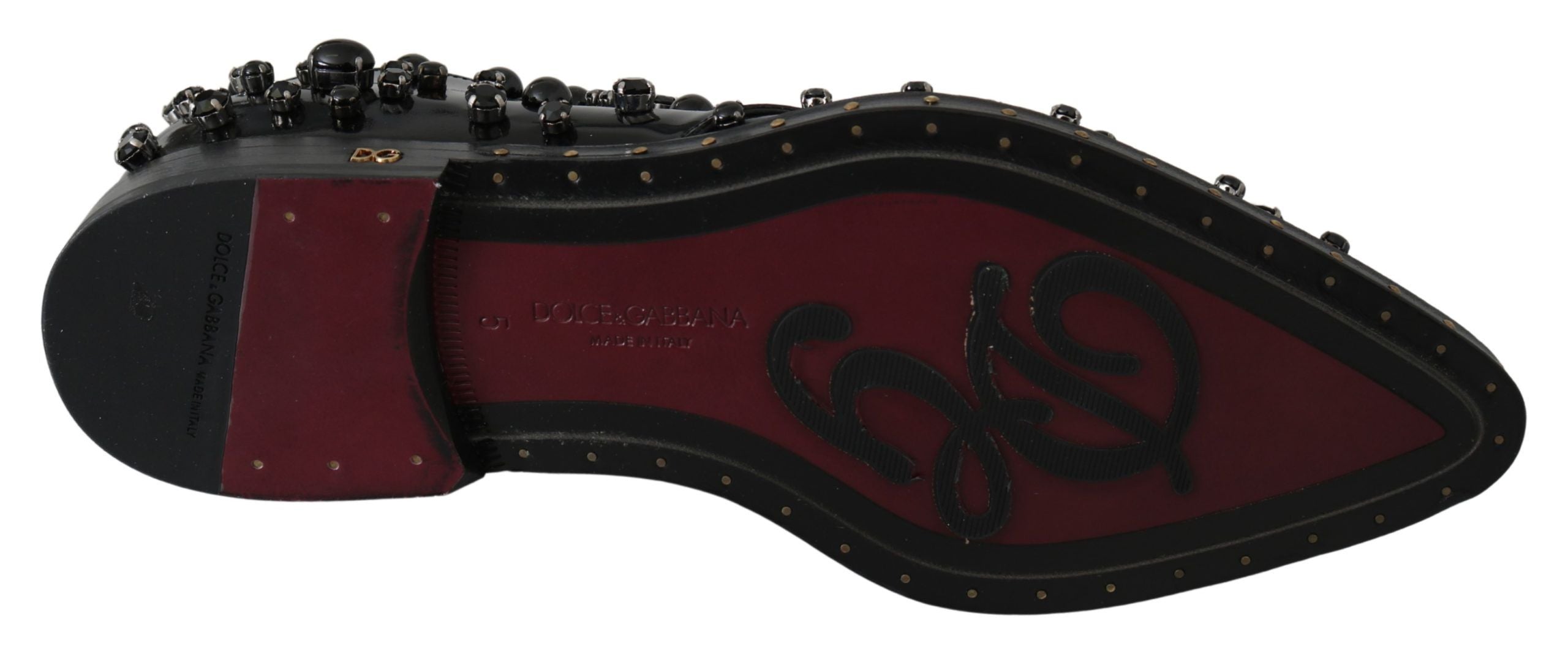 Elegant Black Dress Shoes with Crystals - ventzia