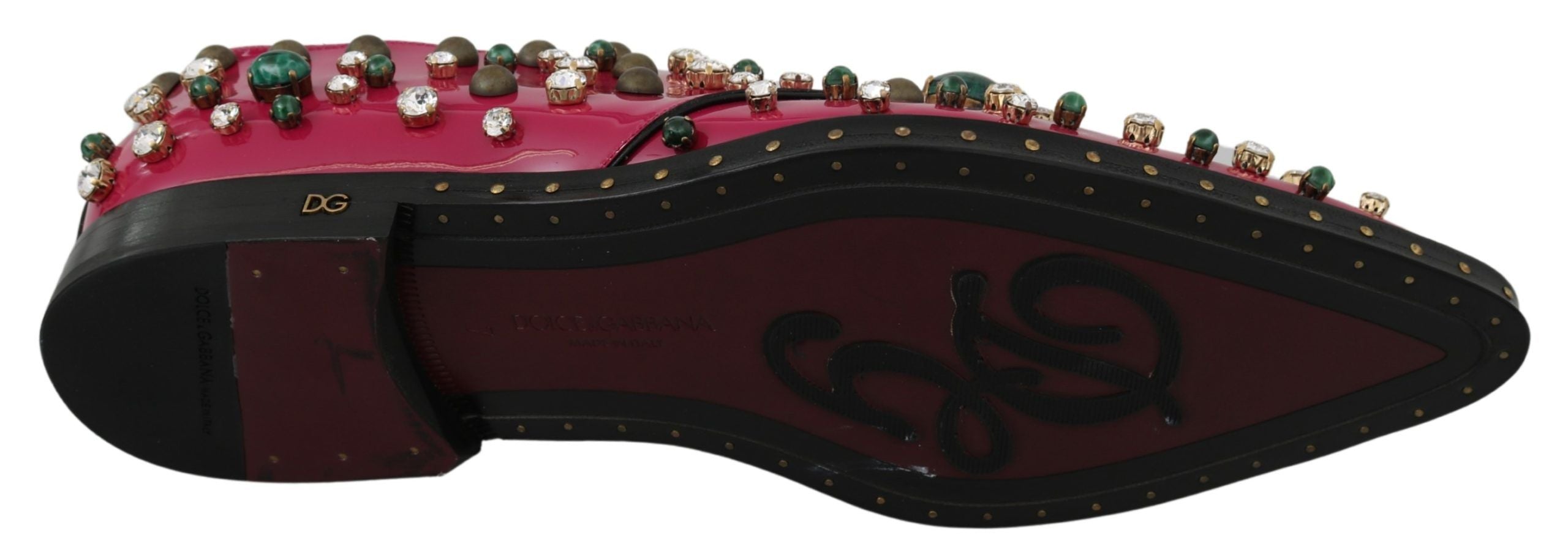 Fuchsia Pink Crystal Patent Flats - ventzia