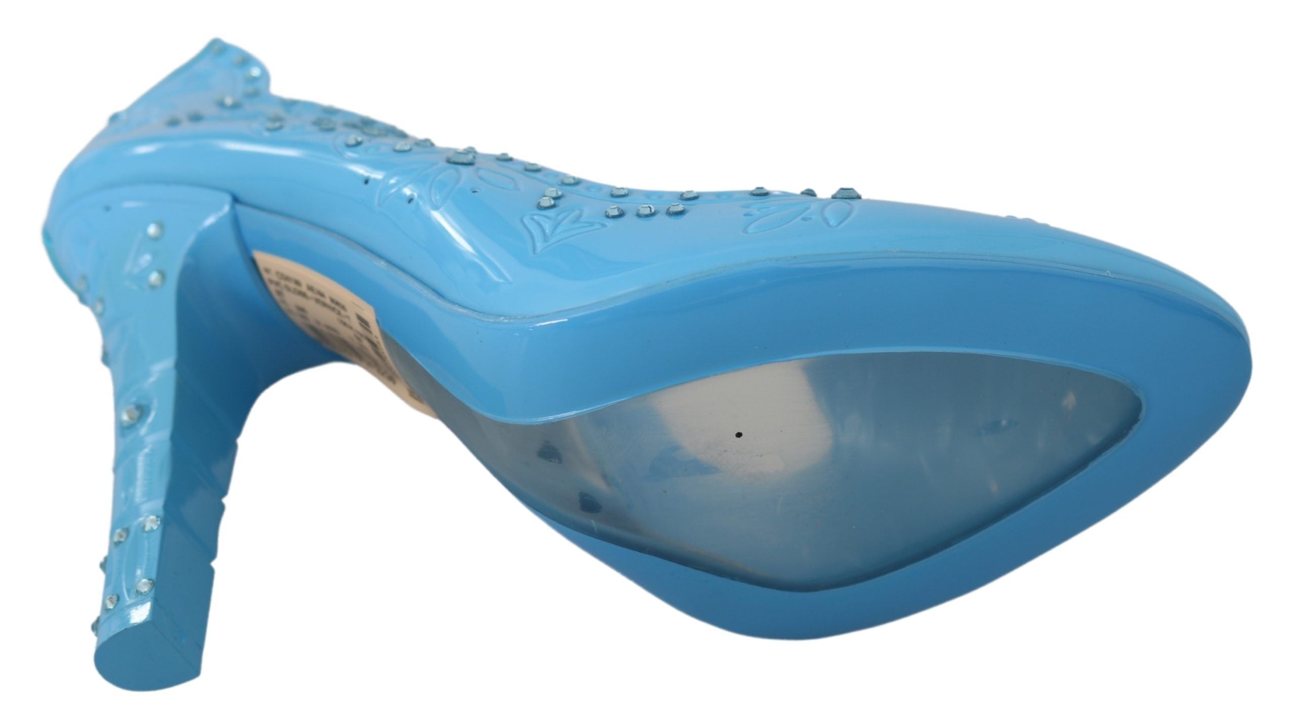 Crystal Embellished Blue Cinderella Pumps - ventzia