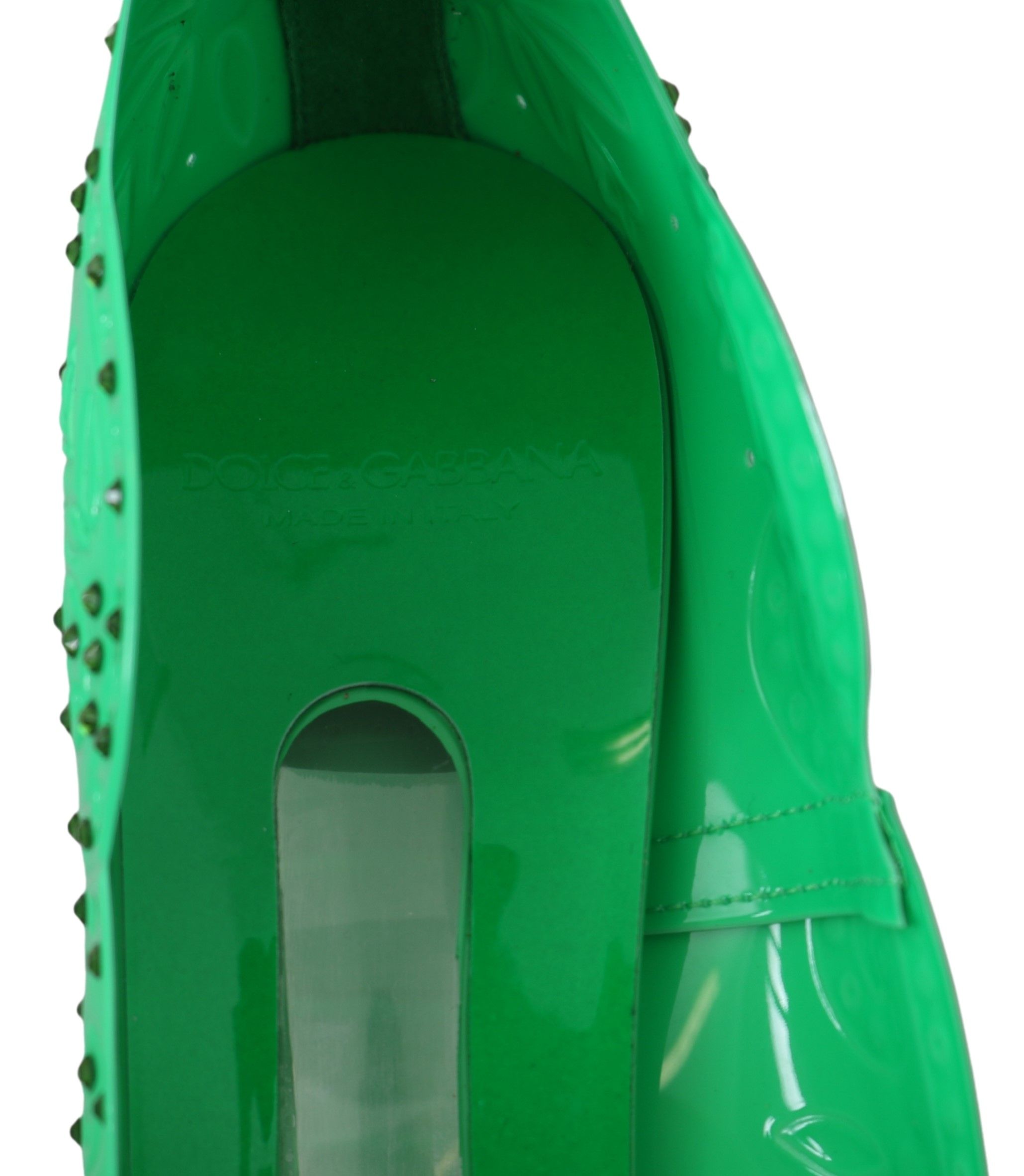 Enchanting Crystal Cinderella Pumps in Lush Green - ventzia