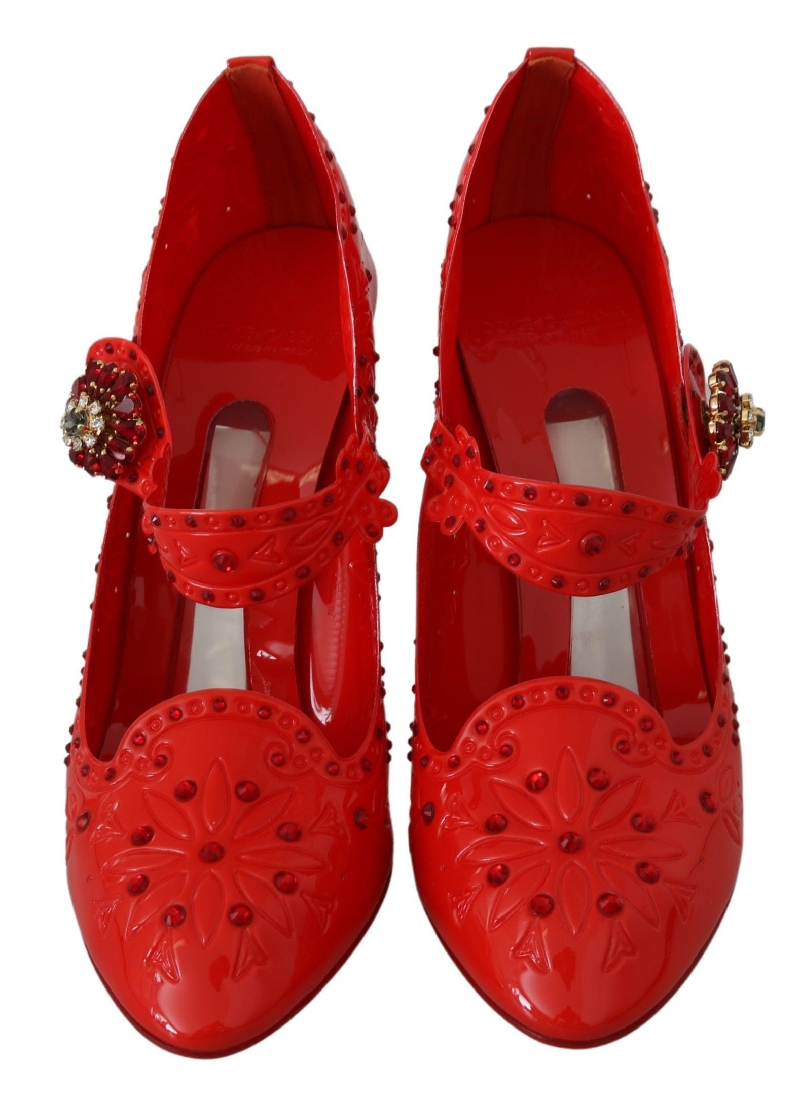 Red Floral Crystal CINDERELLA Heels Shoes - ventzia