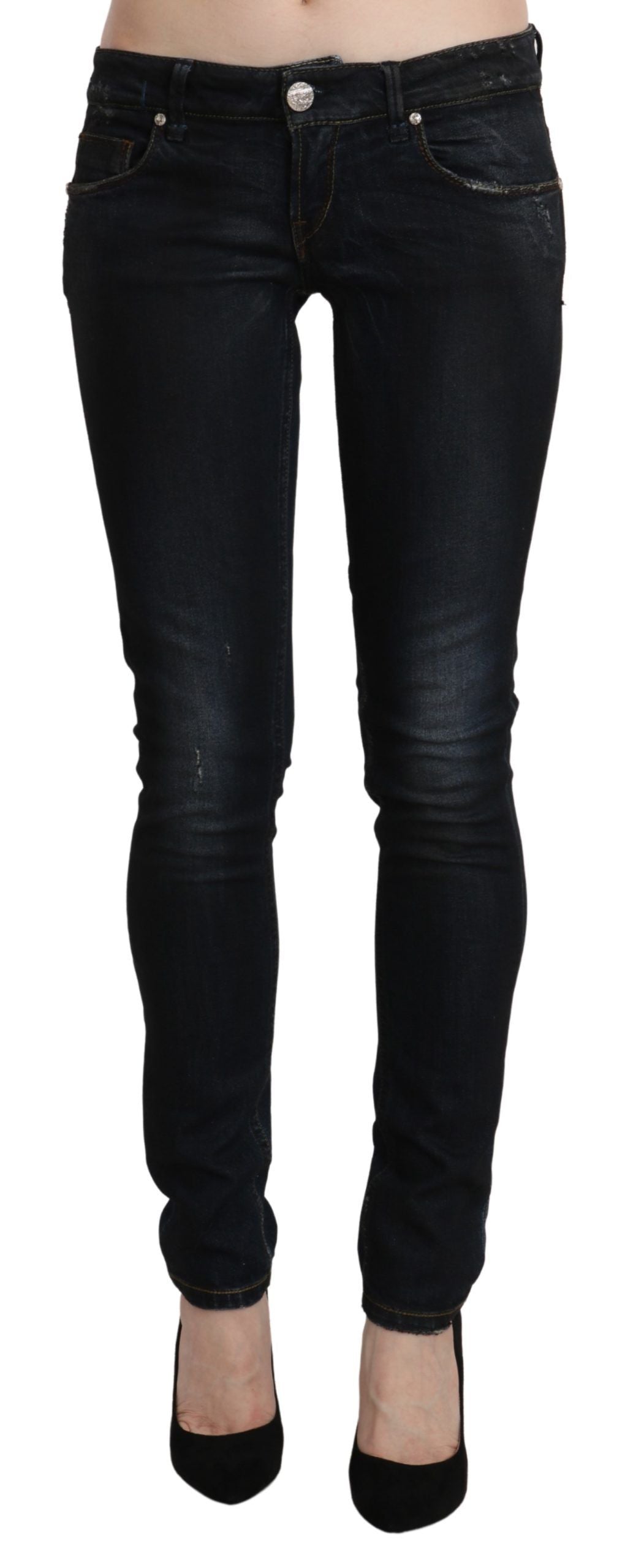Sleek Black Washed Skinny Jeans - ventzia