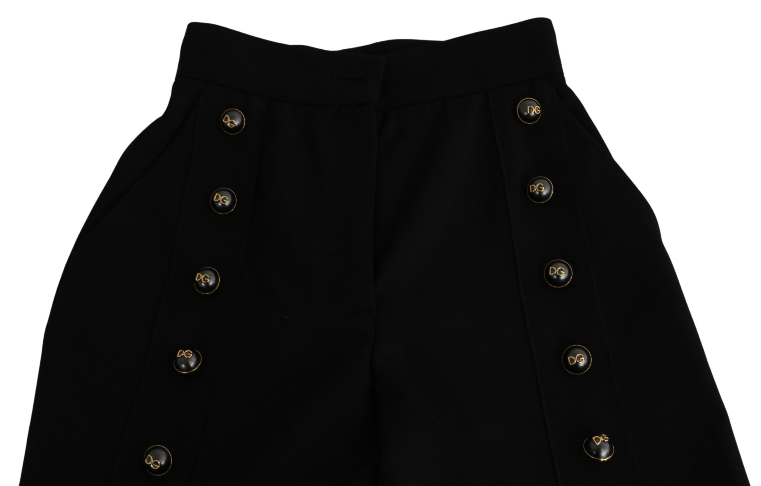 Elegant High Waist Wide Leg Virgin Wool Trousers - ventzia