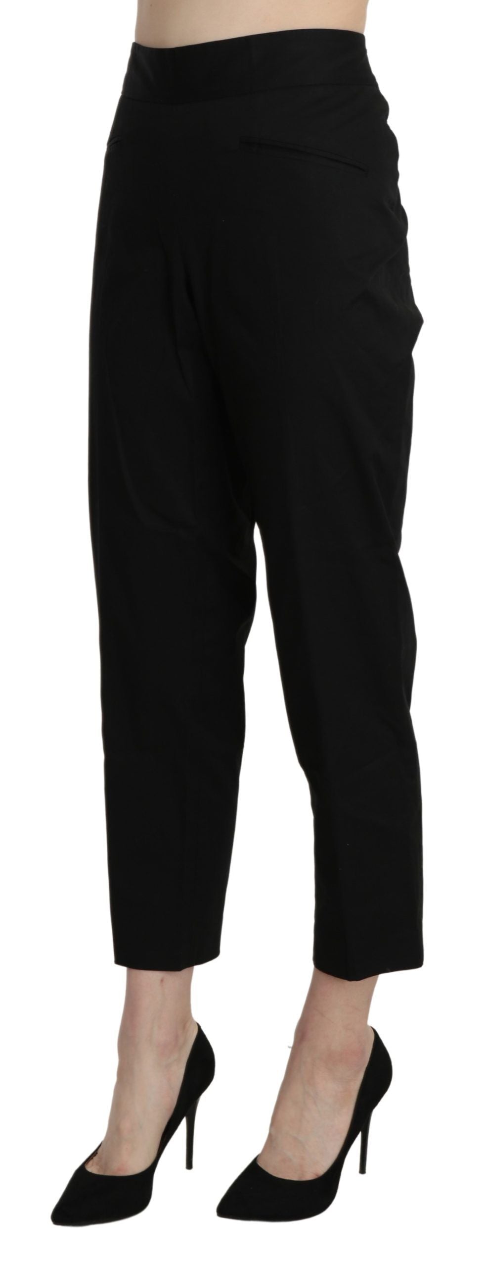 Elegant High Waist Cropped Pants - ventzia