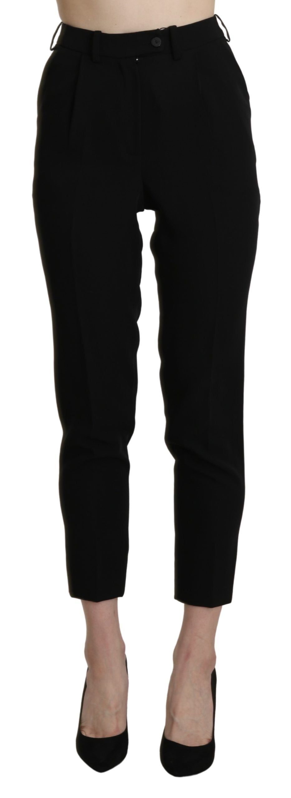 Chic High Waist Skinny Cropped Trousers - ventzia