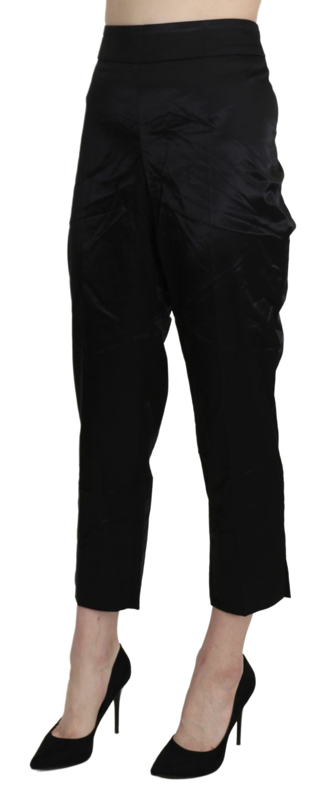 Elegant High Waist Cropped Pants - ventzia
