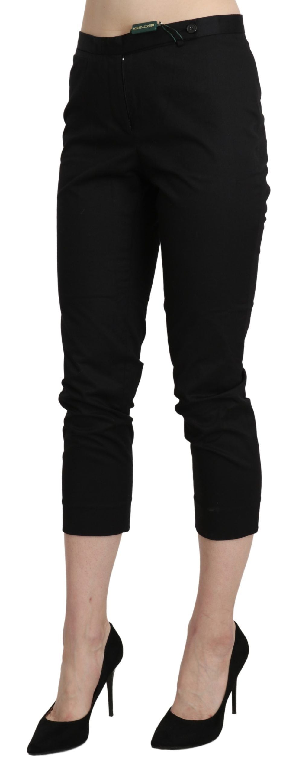Elegant High Waist Skinny Cropped Pants - ventzia